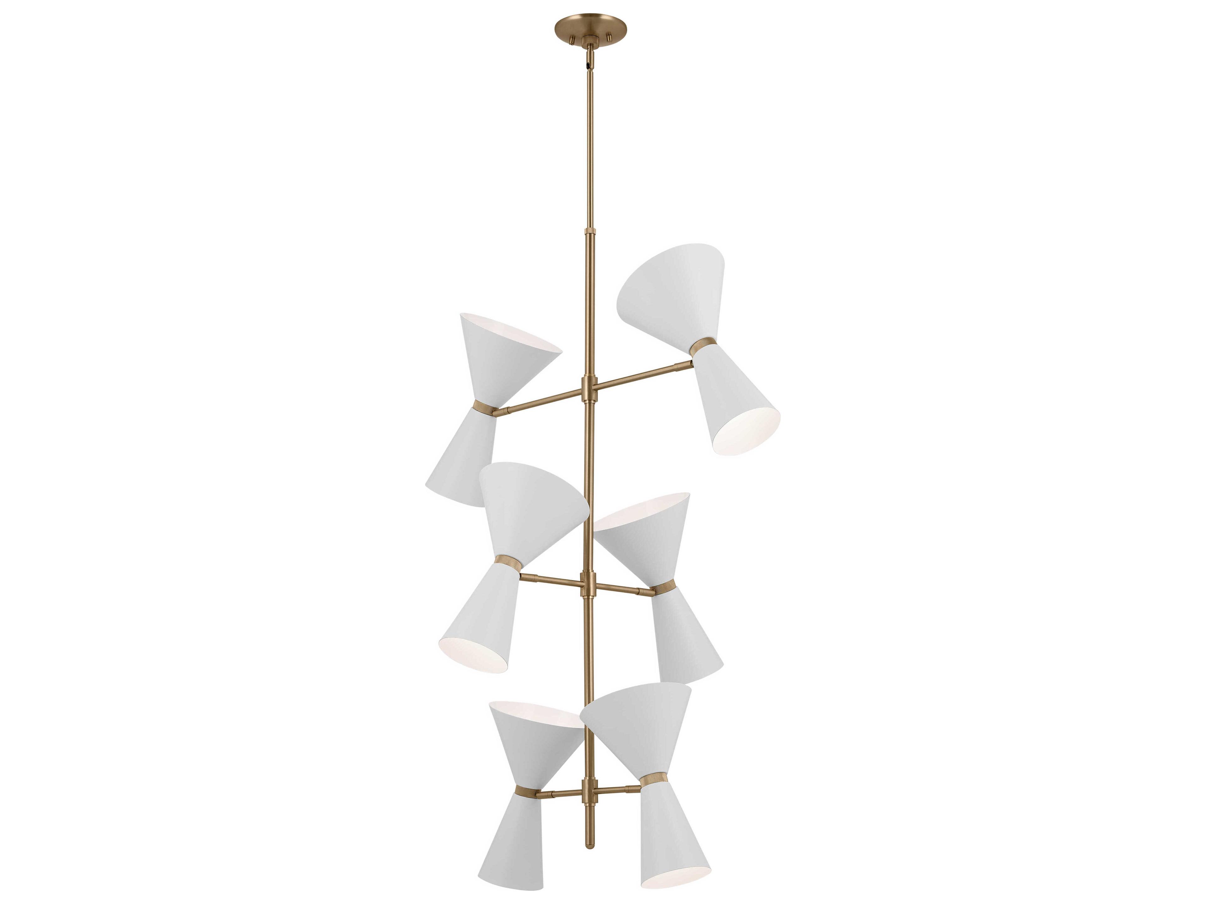 Kichler Phix 12-Light Champagne Bronze White Geometric Chandelier