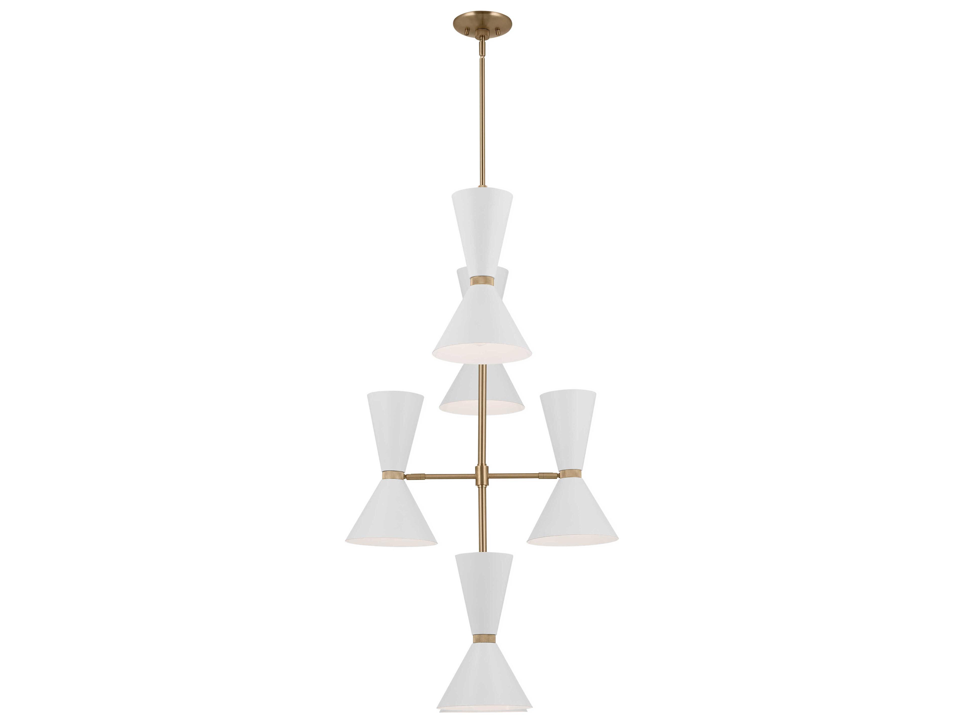 Kichler Phix 12-Light Champagne Bronze White Geometric Chandelier