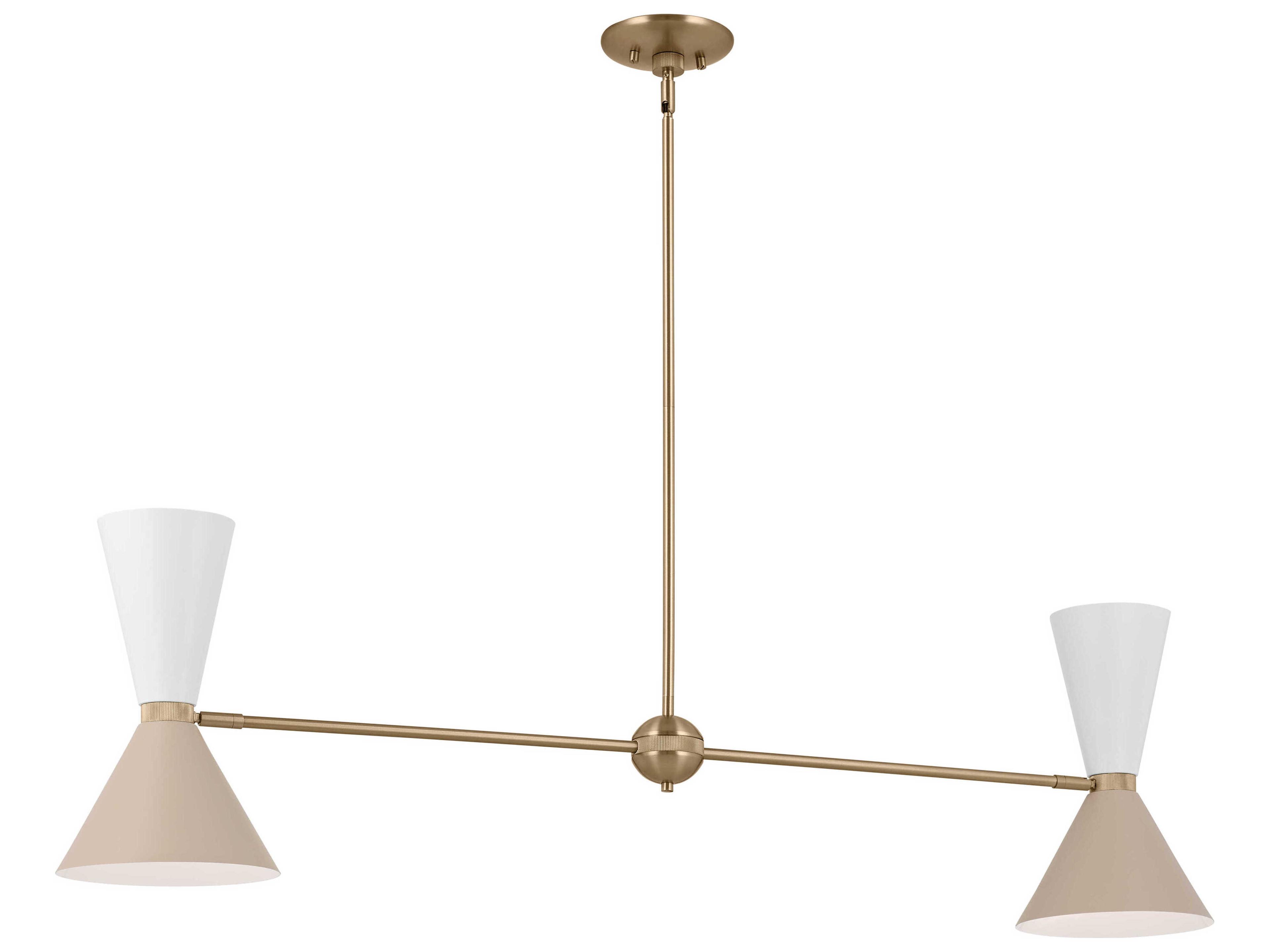 Kichler Phix 4-Light Champagne Bronze White And Greige Geometric Linear Island Pendant