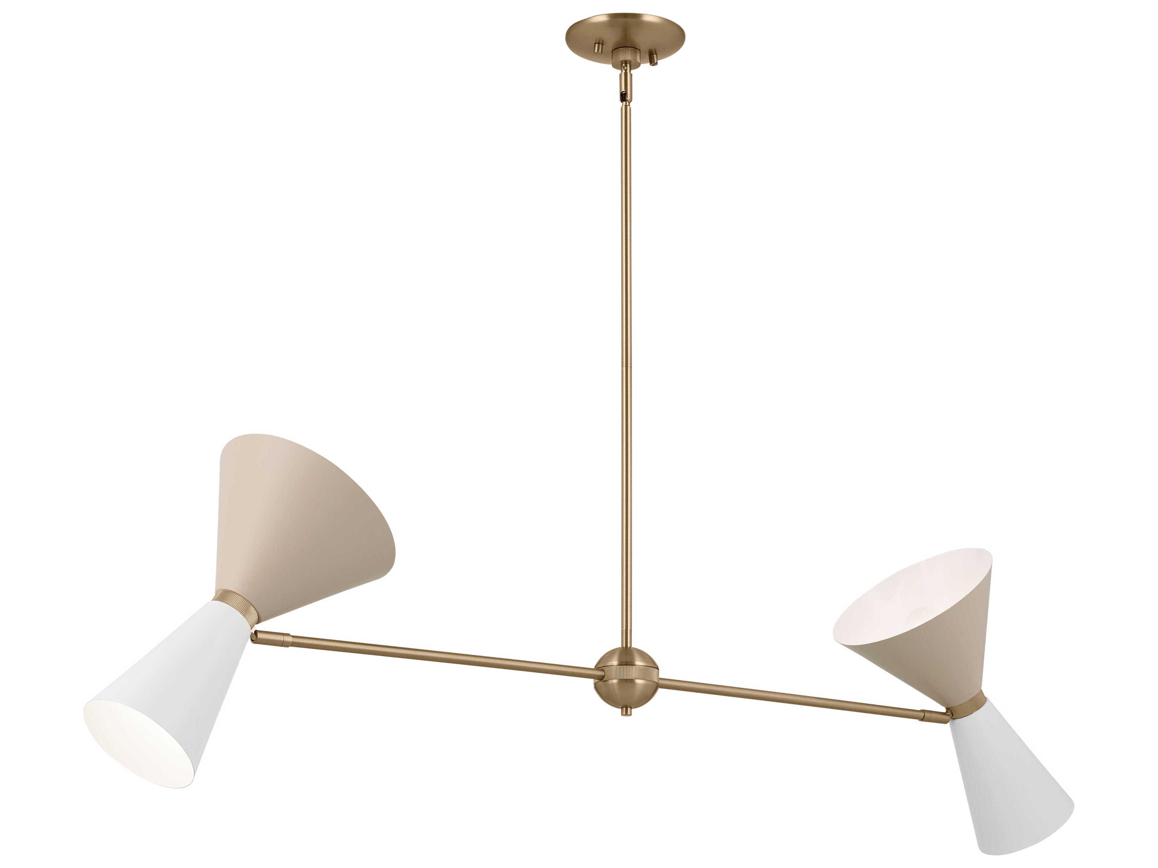 Kichler Phix 4-Light Champagne Bronze White And Greige Geometric Linear Island Pendant