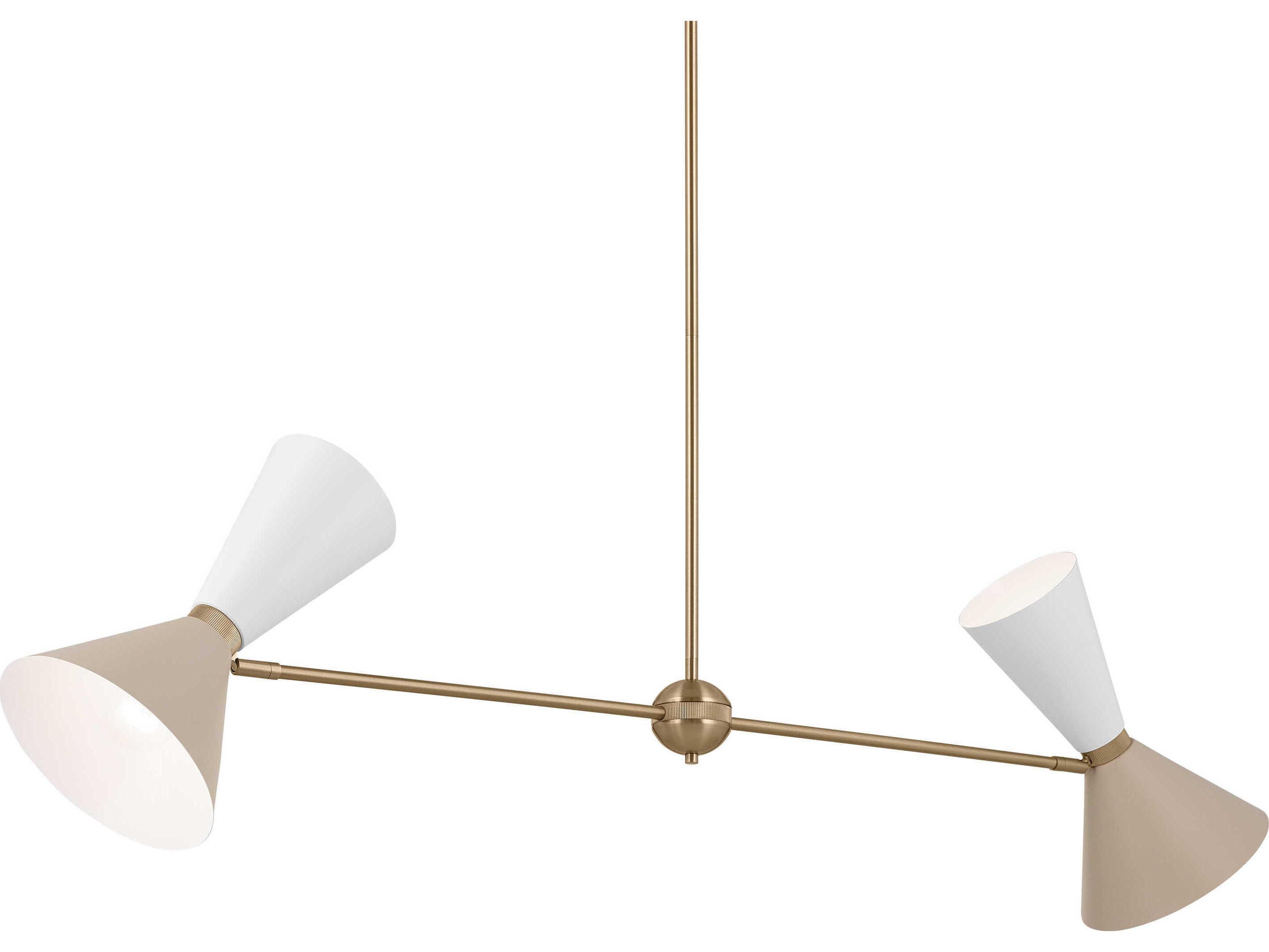 Kichler Phix 4-Light Champagne Bronze White And Greige Geometric Linear Island Pendant