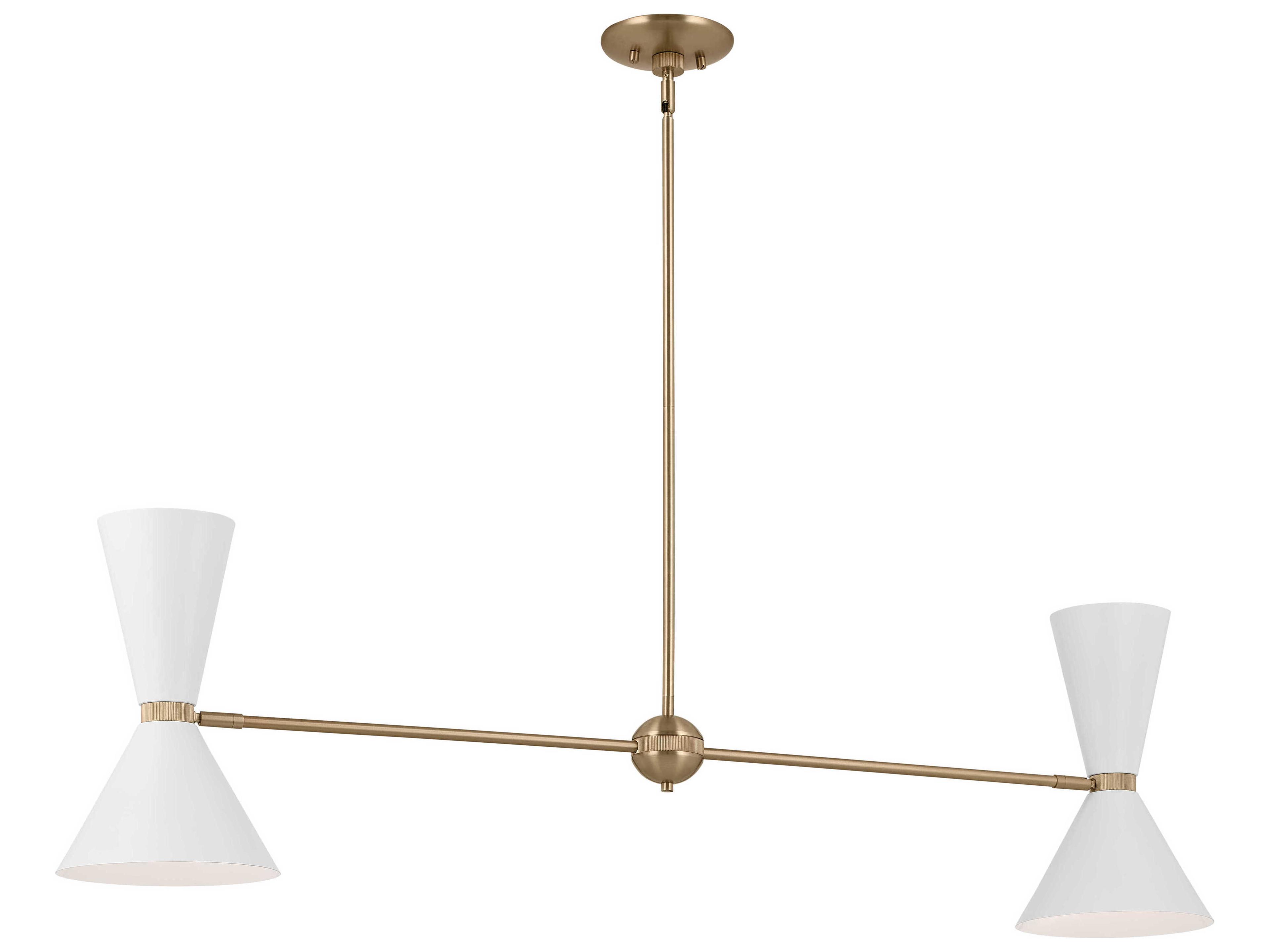 Kichler Phix 4-Light Champagne Bronze White Geometric Island Pendant