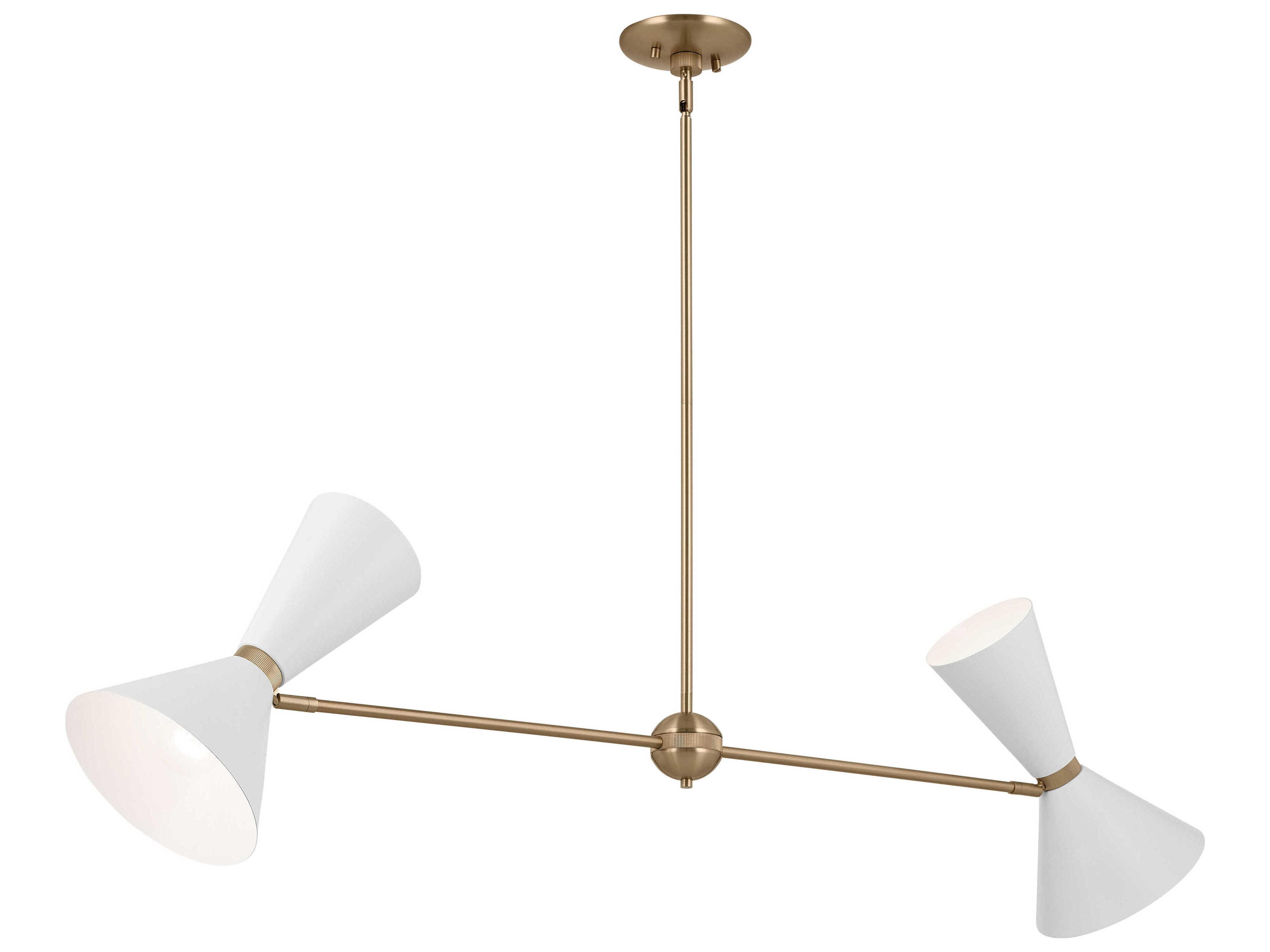 Kichler Phix 4-Light Champagne Bronze White Geometric Island Pendant