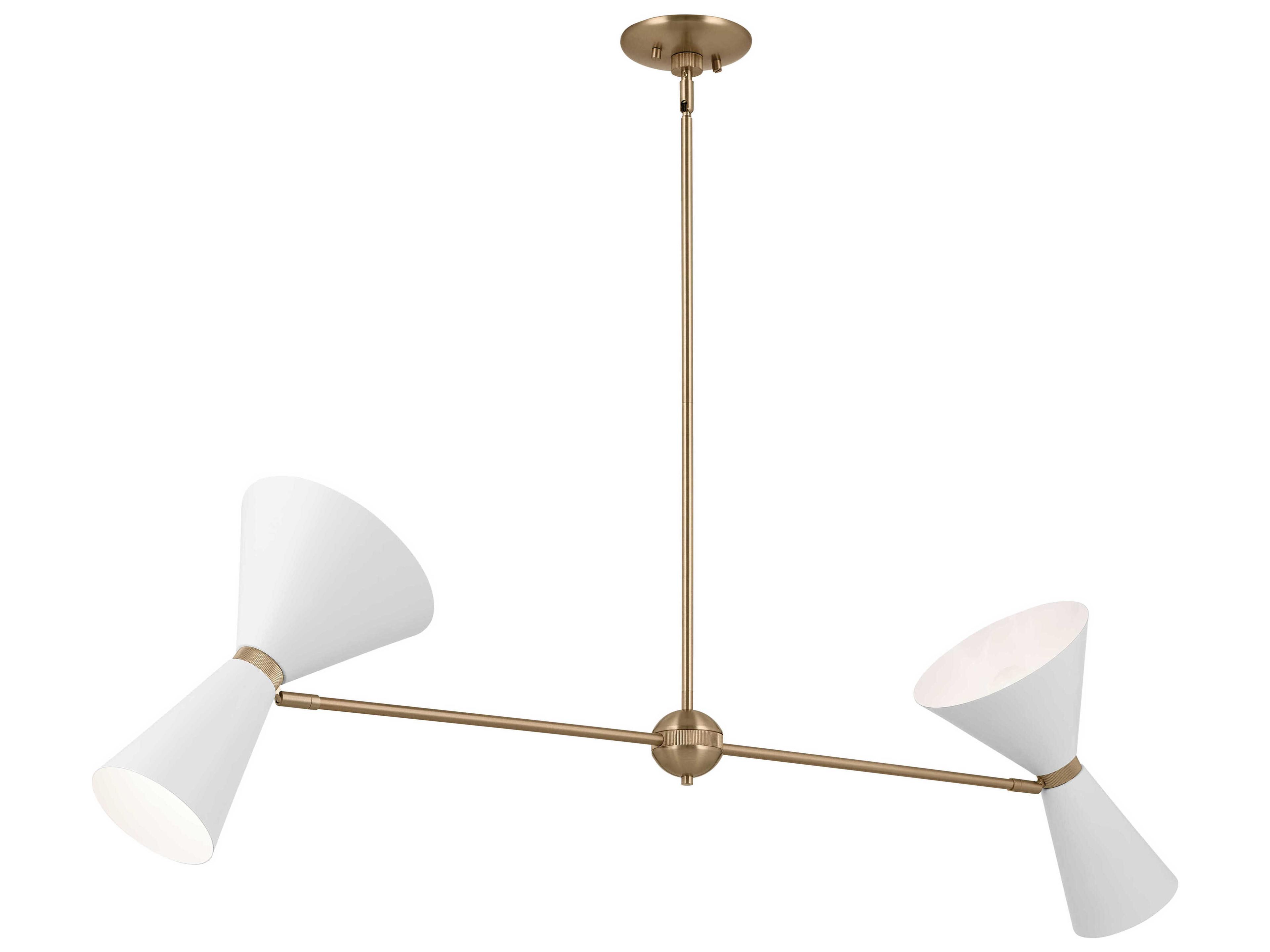 Kichler Phix 4-Light Champagne Bronze White Geometric Island Pendant