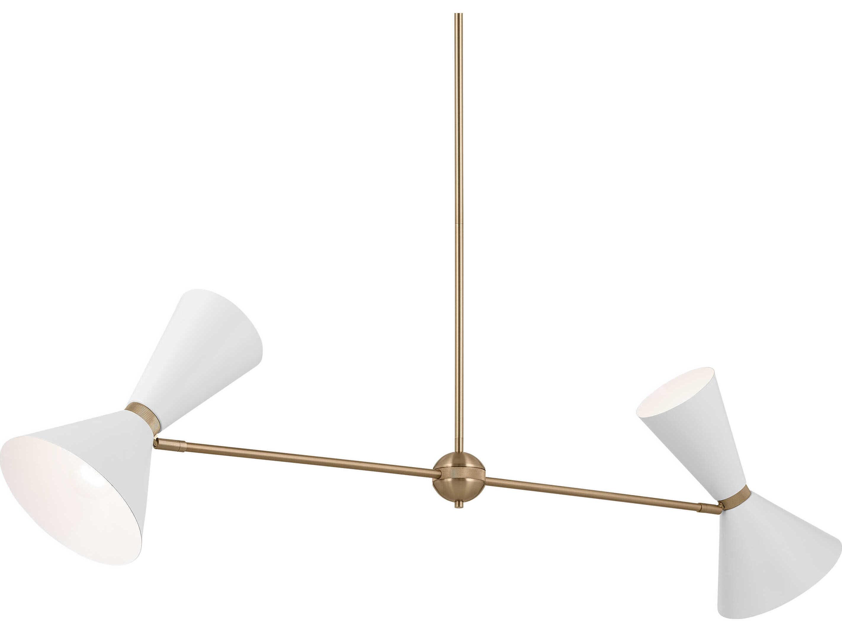 Kichler Phix 4-Light Champagne Bronze White Geometric Island Pendant