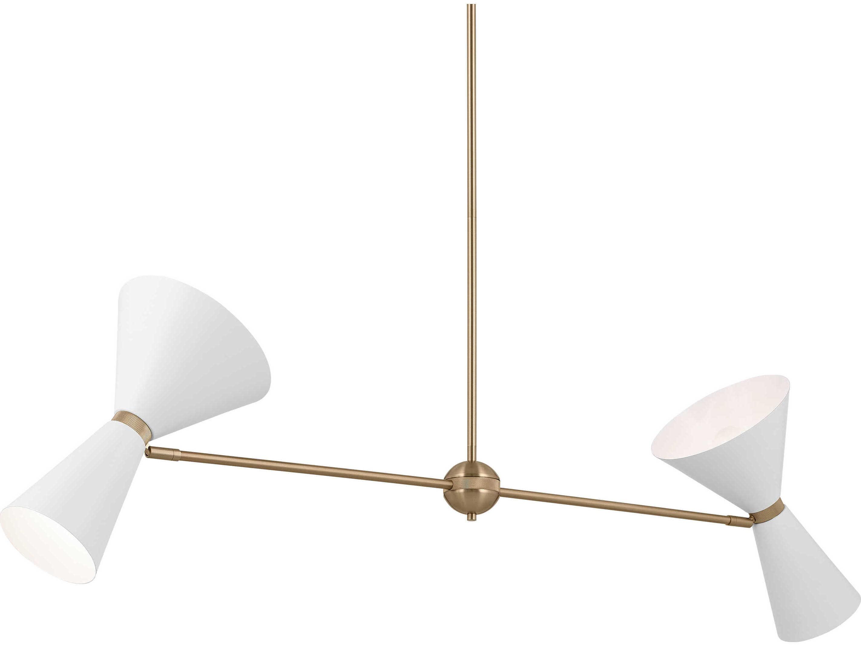 Kichler Phix 4-Light Champagne Bronze White Geometric Island Pendant