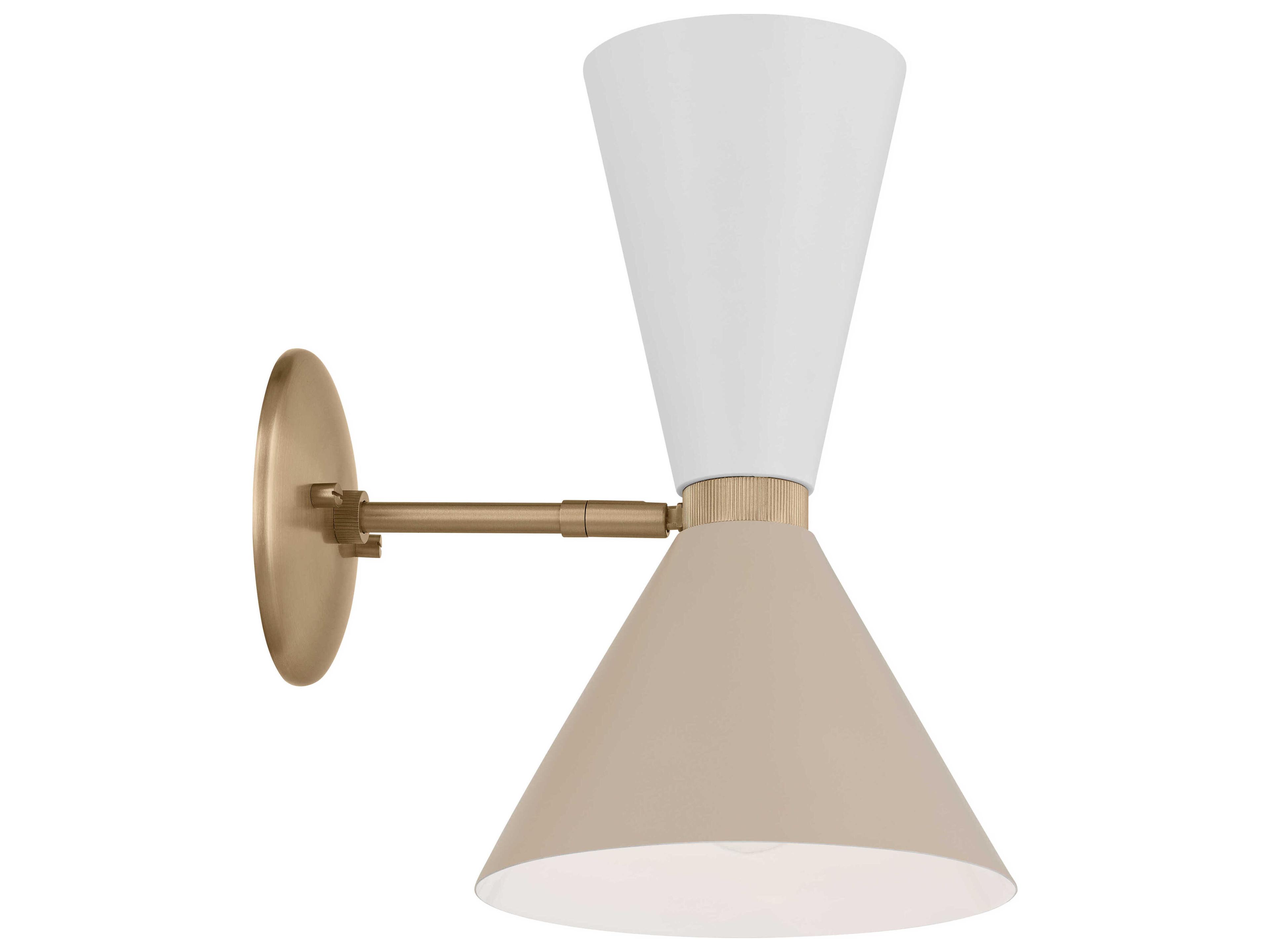 Kichler Phix 2-Light Champagne Bronze White And Greige Wall Sconce