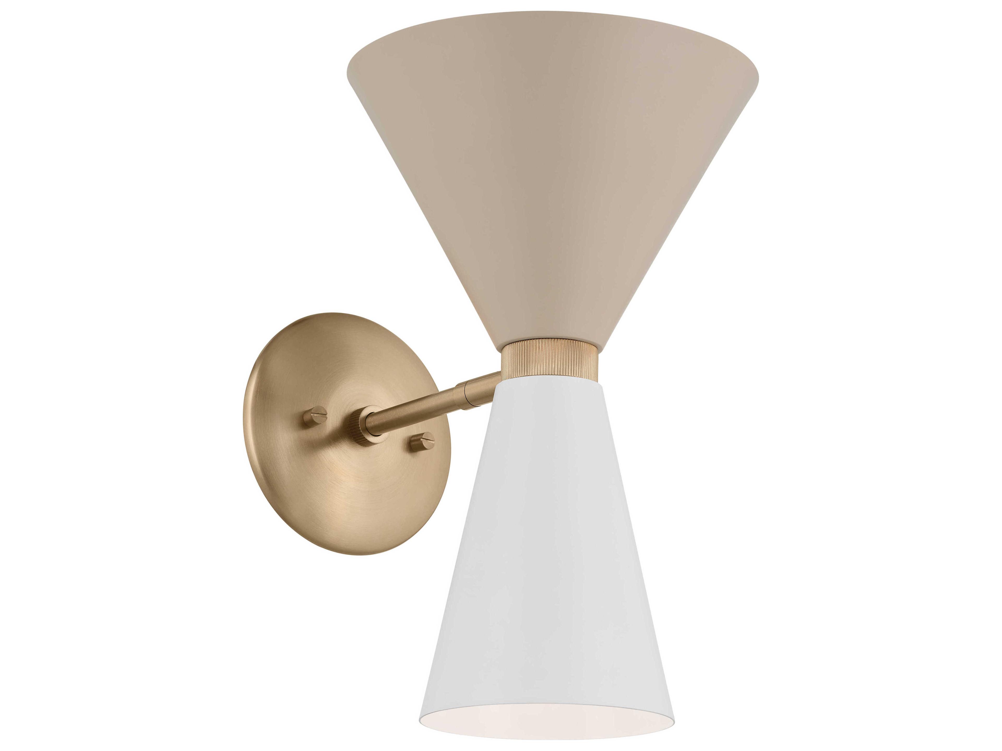 Kichler Phix 2-Light Champagne Bronze White And Greige Wall Sconce