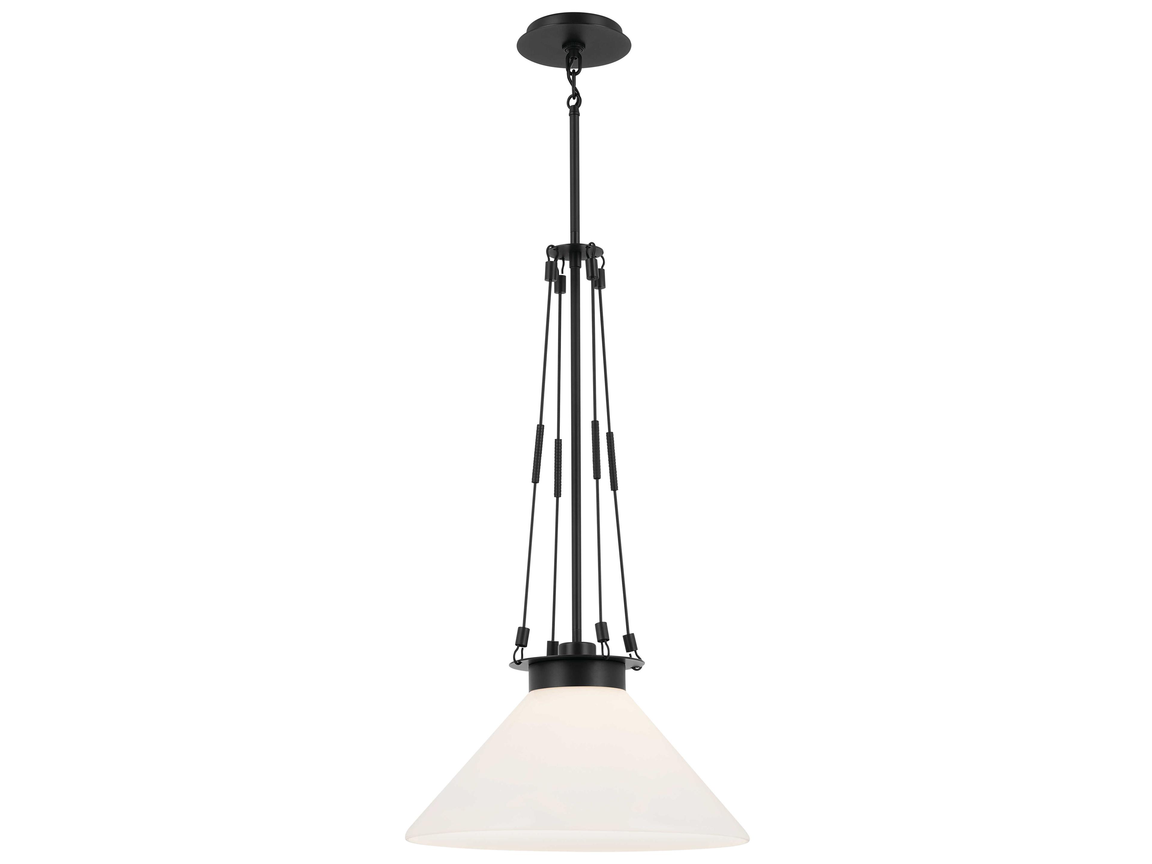Kichler Albers 1-Light Black Glass Pendant