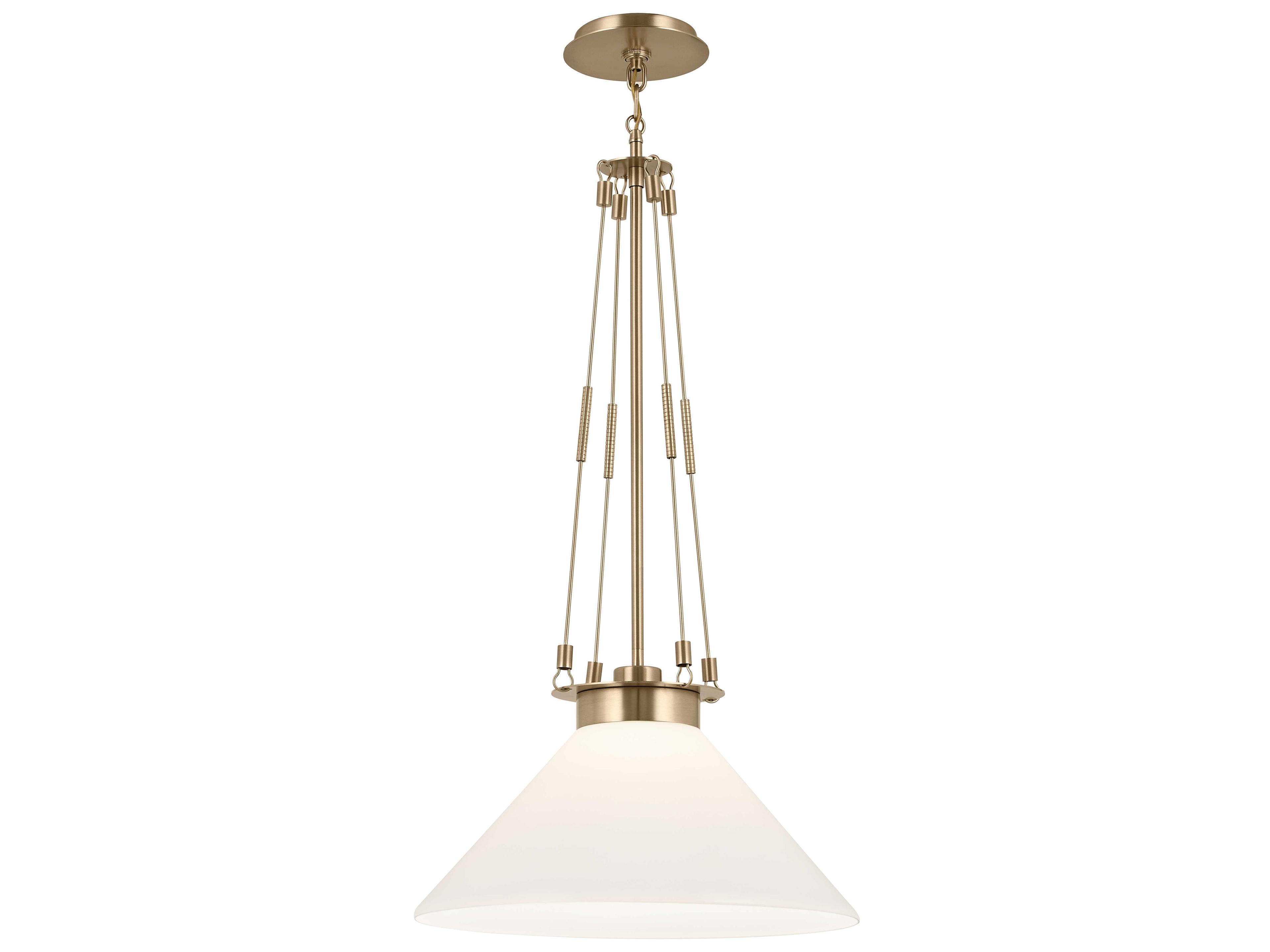 Kichler Albers 1-Light Champagne Bronze Glass Pendant