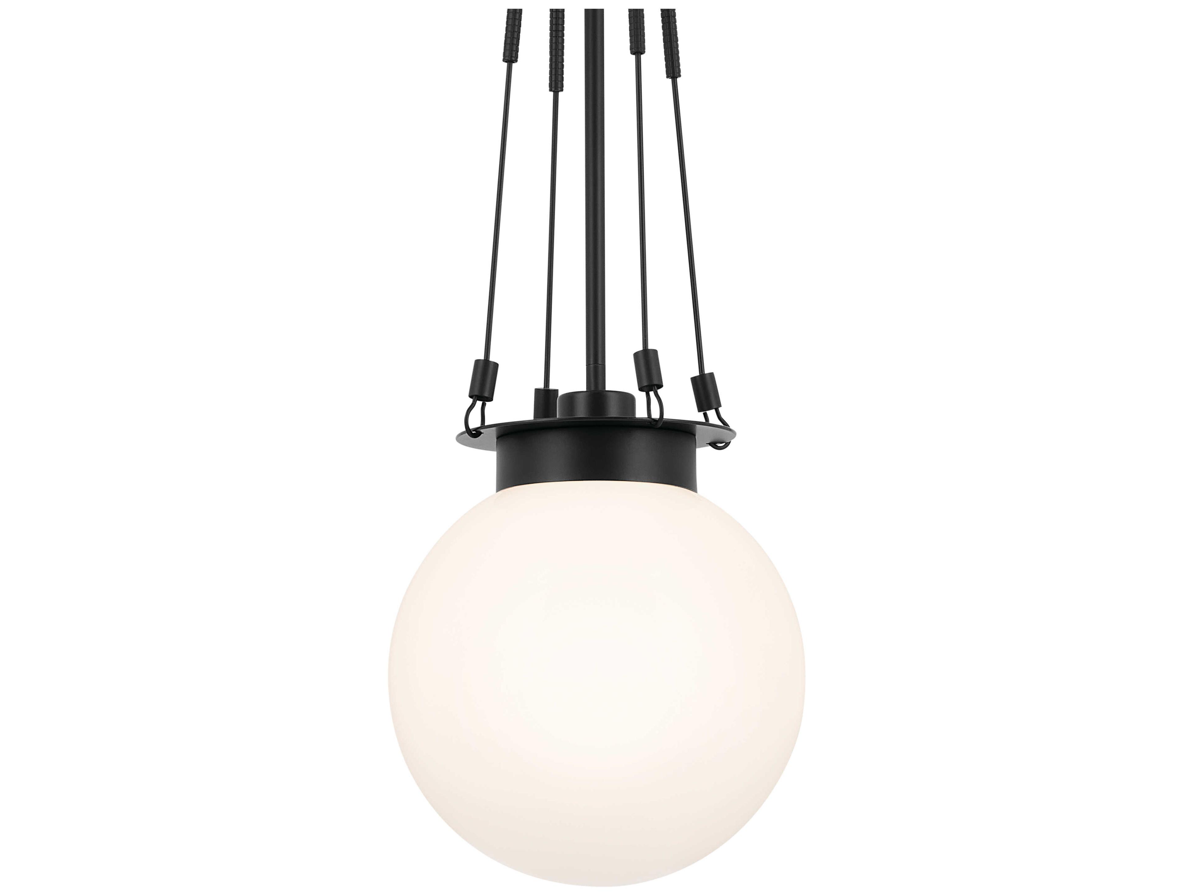 Kichler Albers 1-Light Black Glass Globe Mini Pendant