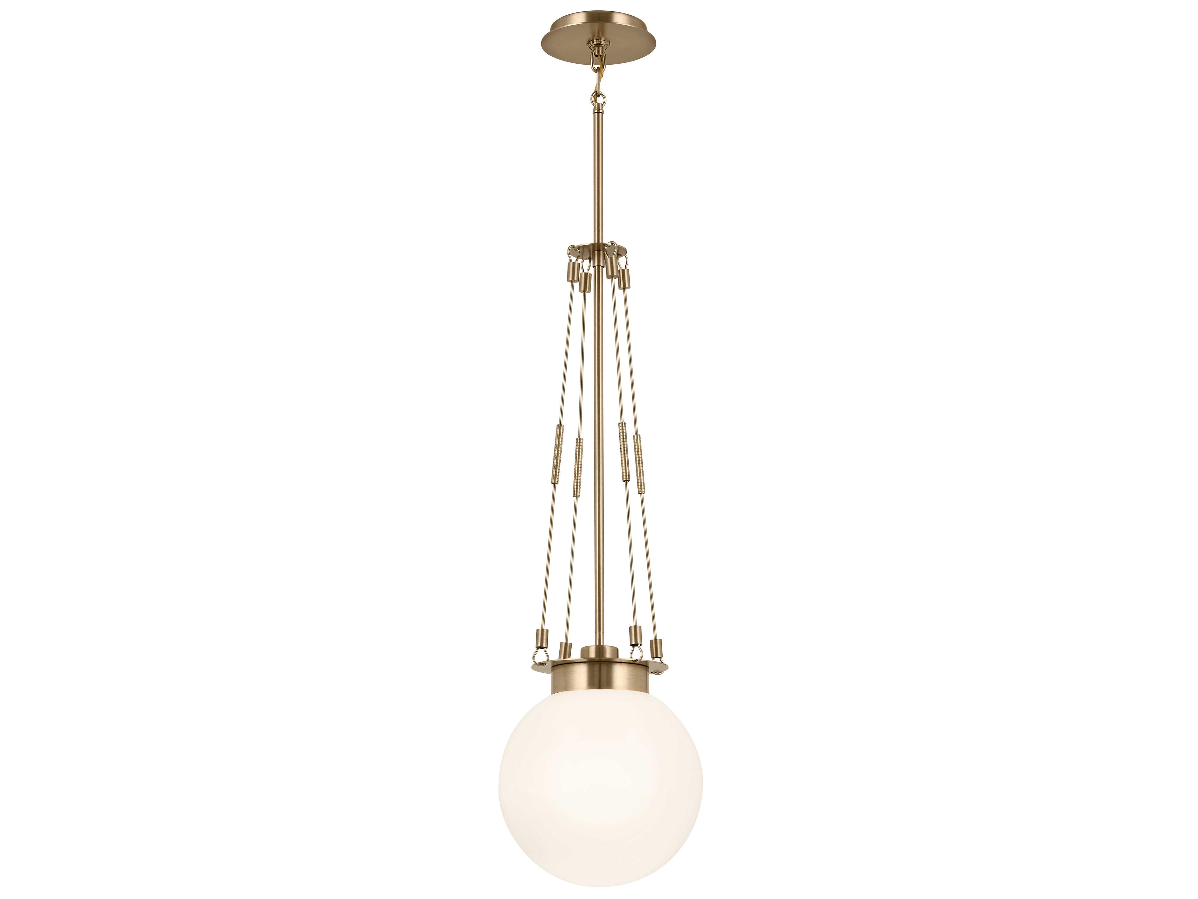 Kichler Albers 1-Light Champagne Bronze Glass Globe Mini Pendant
