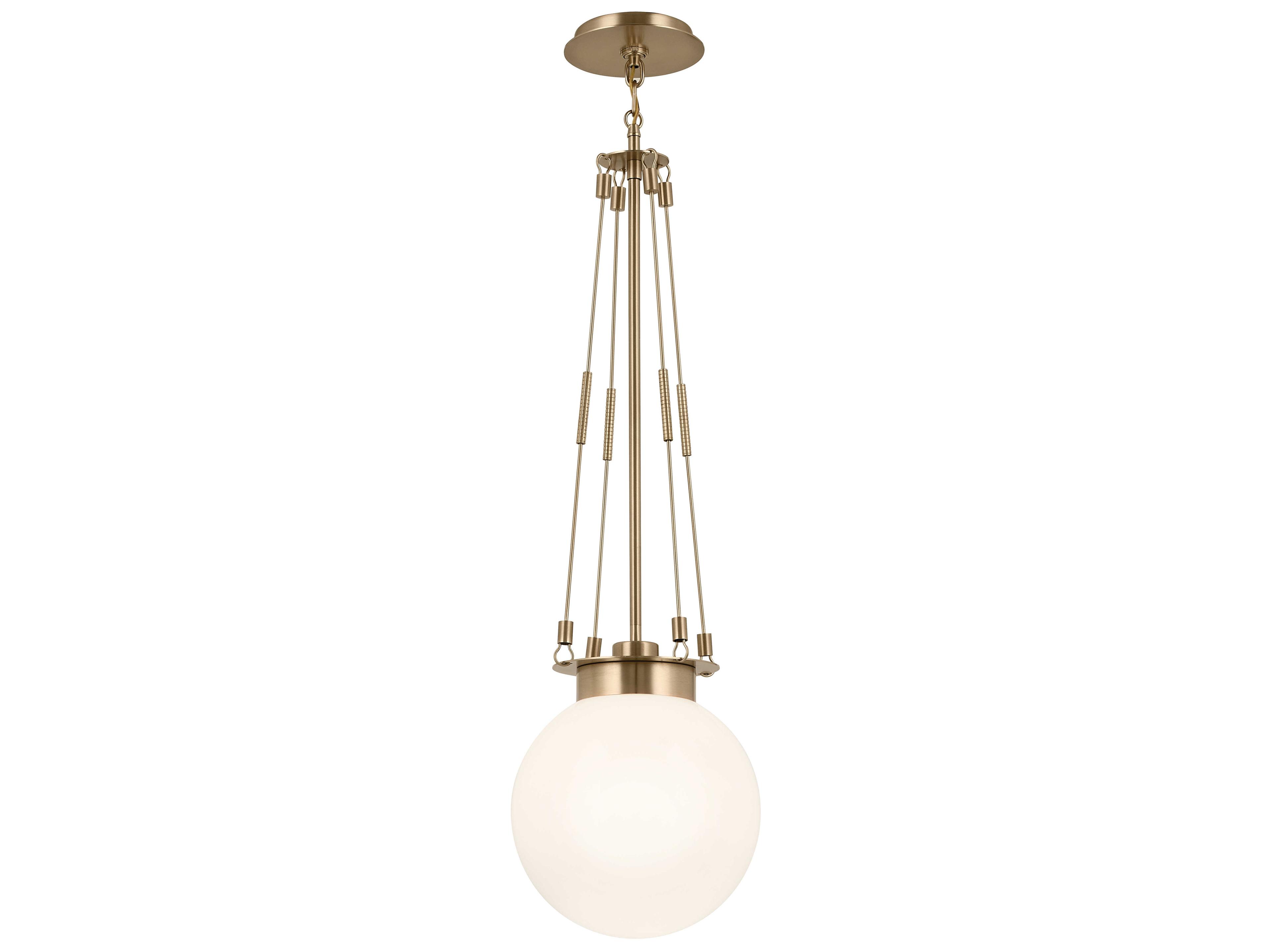 Kichler Albers 1-Light Champagne Bronze Glass Globe Mini Pendant