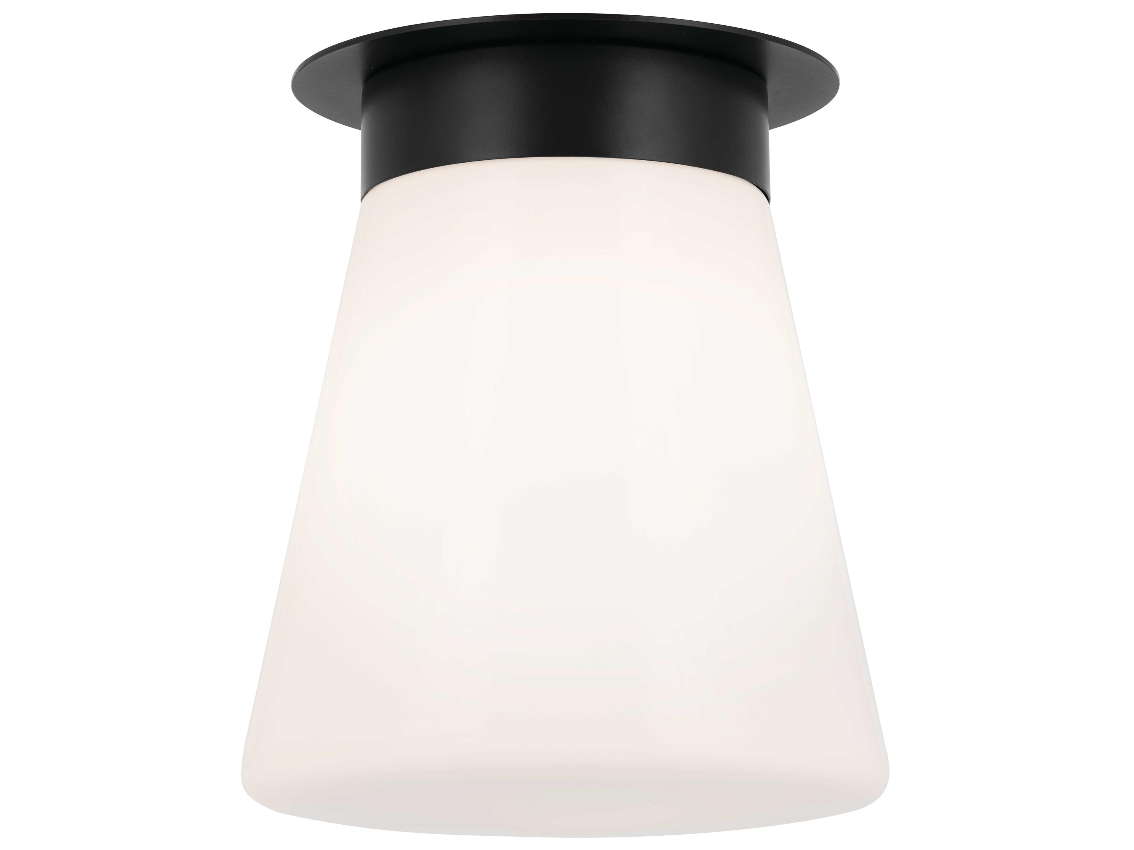 Kichler Albers 1-Light Black Glass Flush Mount