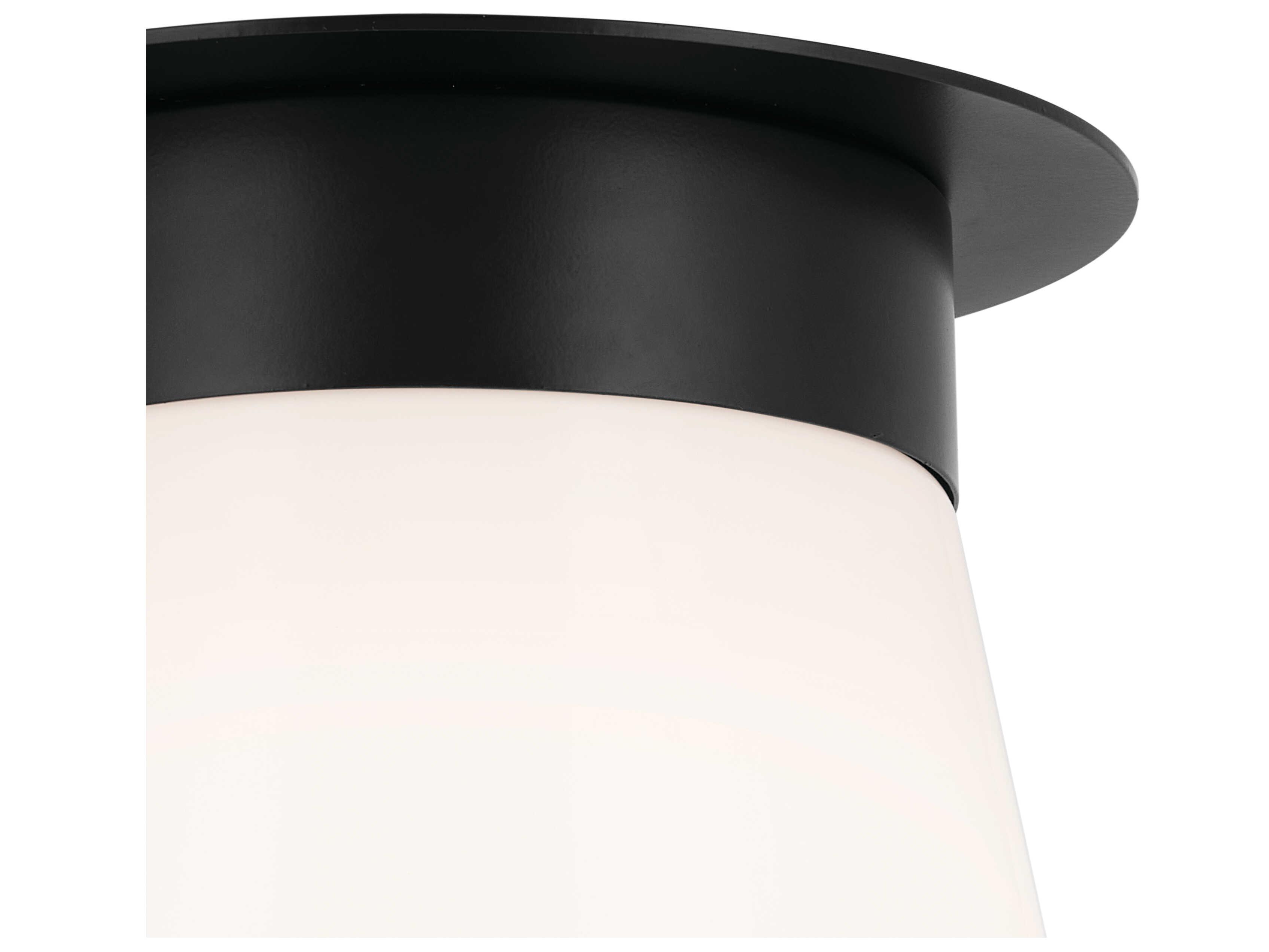 Kichler Albers 1-Light Black Glass Flush Mount