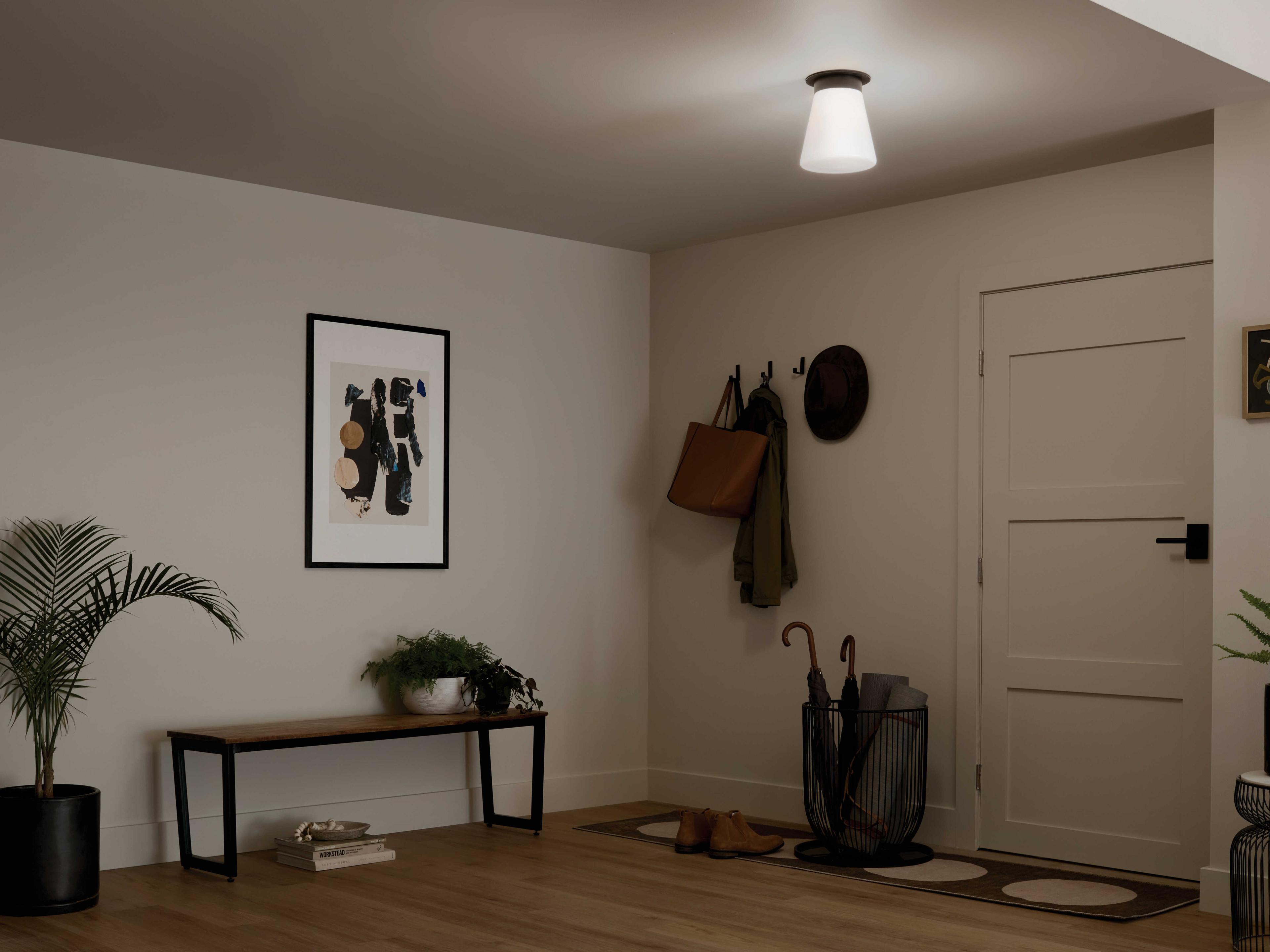 Kichler Albers 1-Light Black Glass Flush Mount