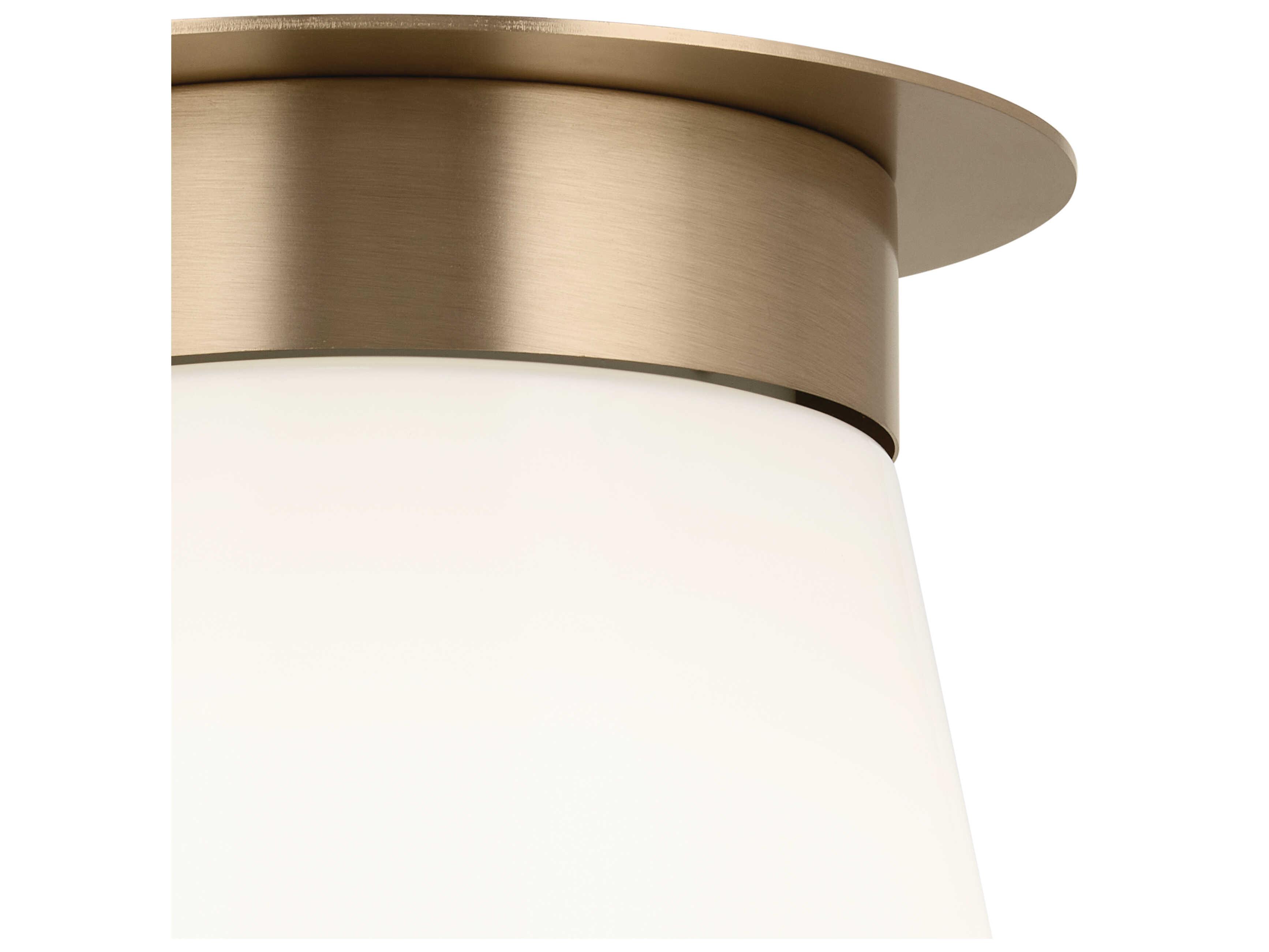 Kichler Albers 1-Light Champagne Bronze Glass Flush Mount