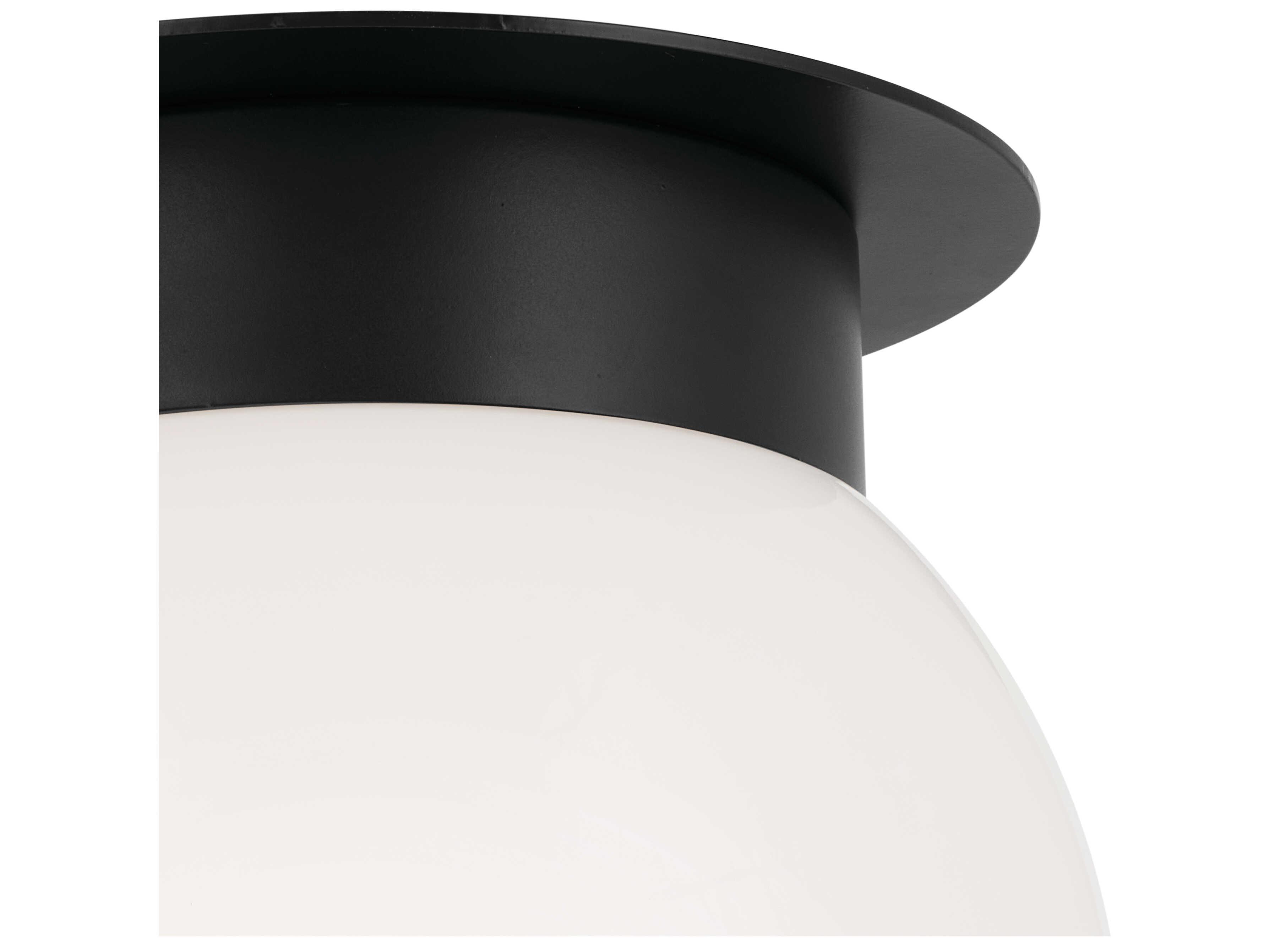 Kichler Albers 1-Light Black Glass Globe Flush Mount