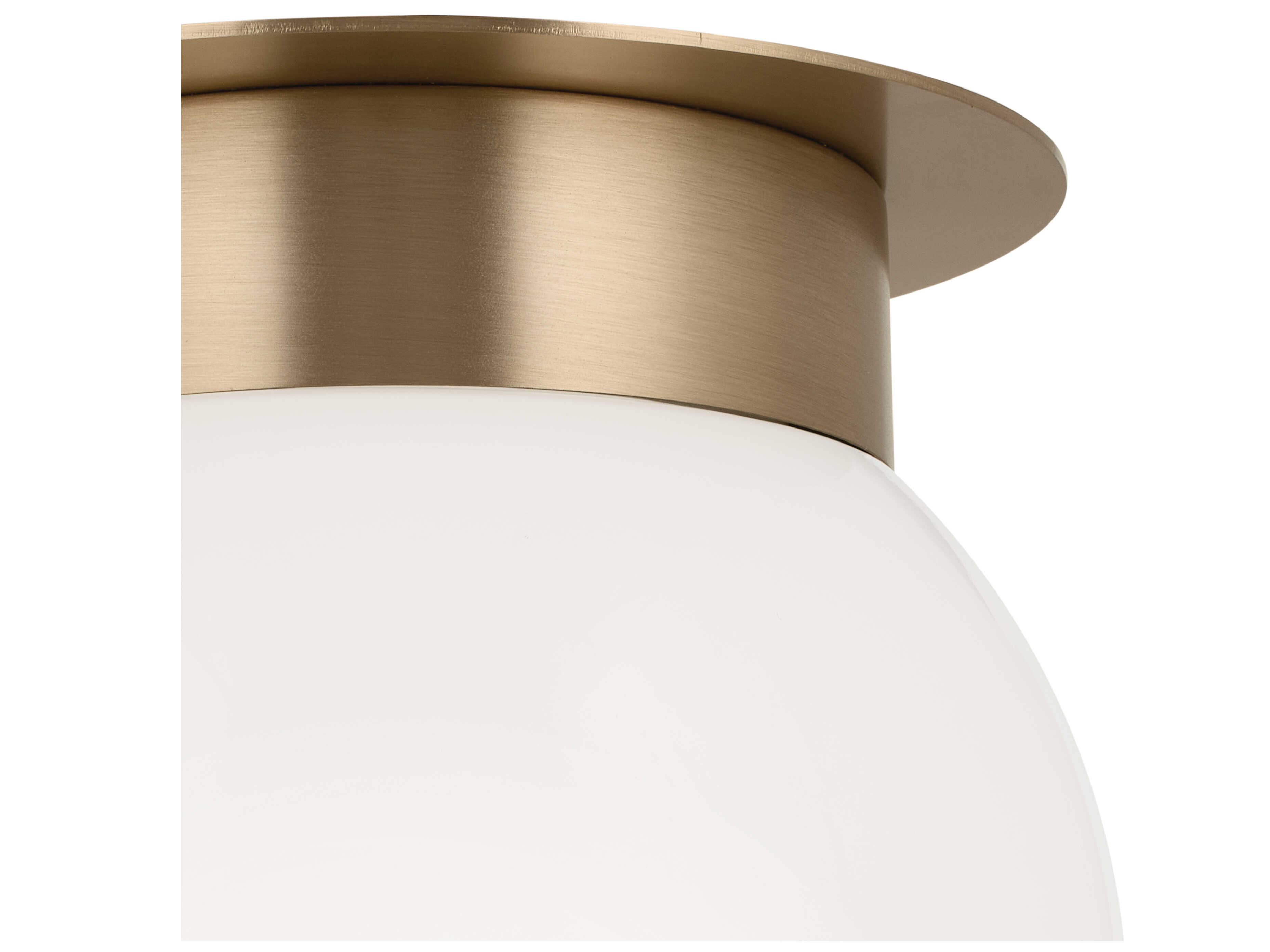 Kichler Albers 1-Light Champagne Bronze Glass Globe Flush Mount