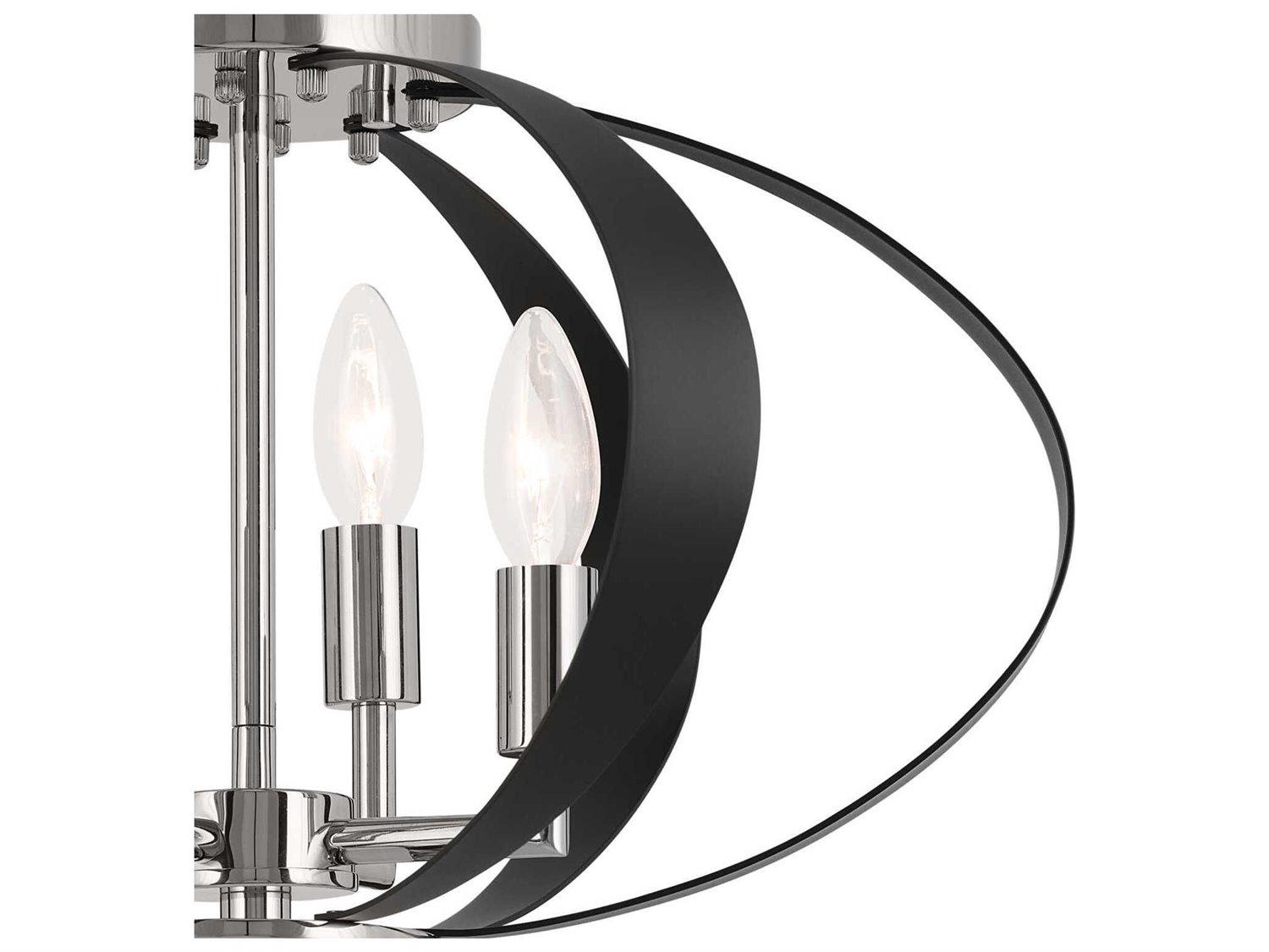 Kichler Cecil 4-Light Polished Nickel Geometric Semi Flush Mount