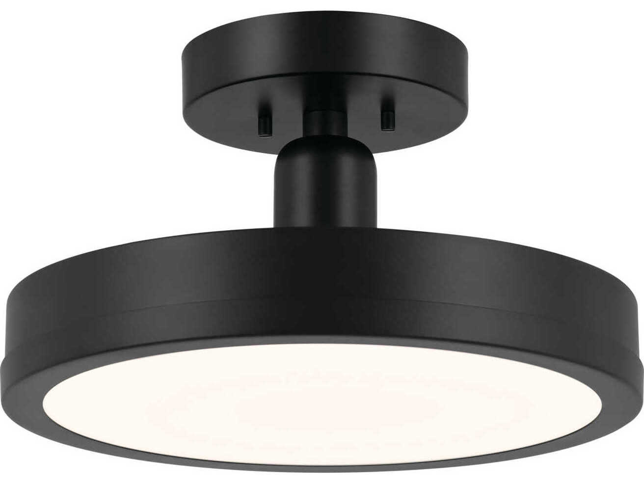 Kichler Riu 1-Light Black LED Semi Flush Mount