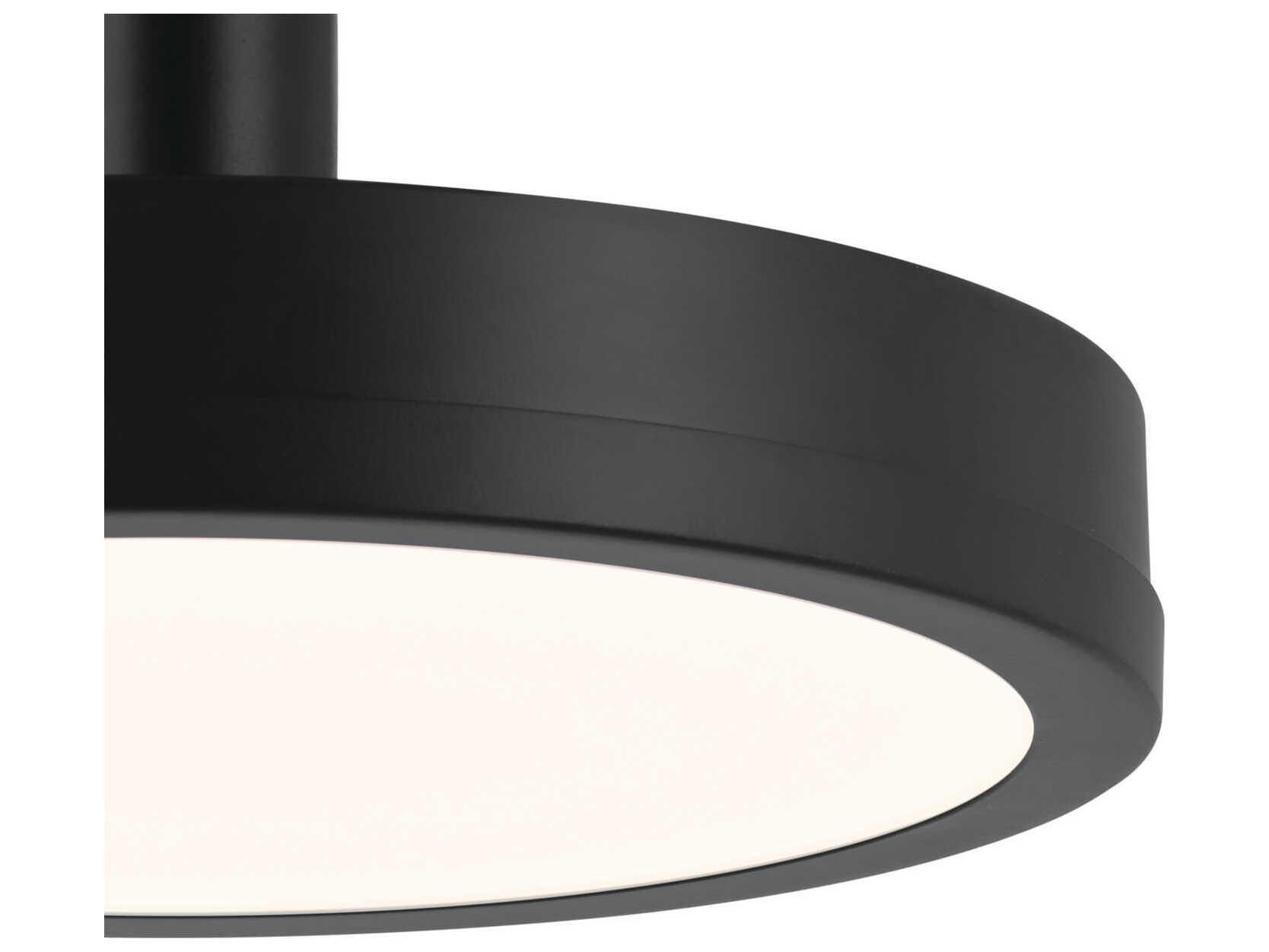 Kichler Riu 1-Light Black LED Semi Flush Mount