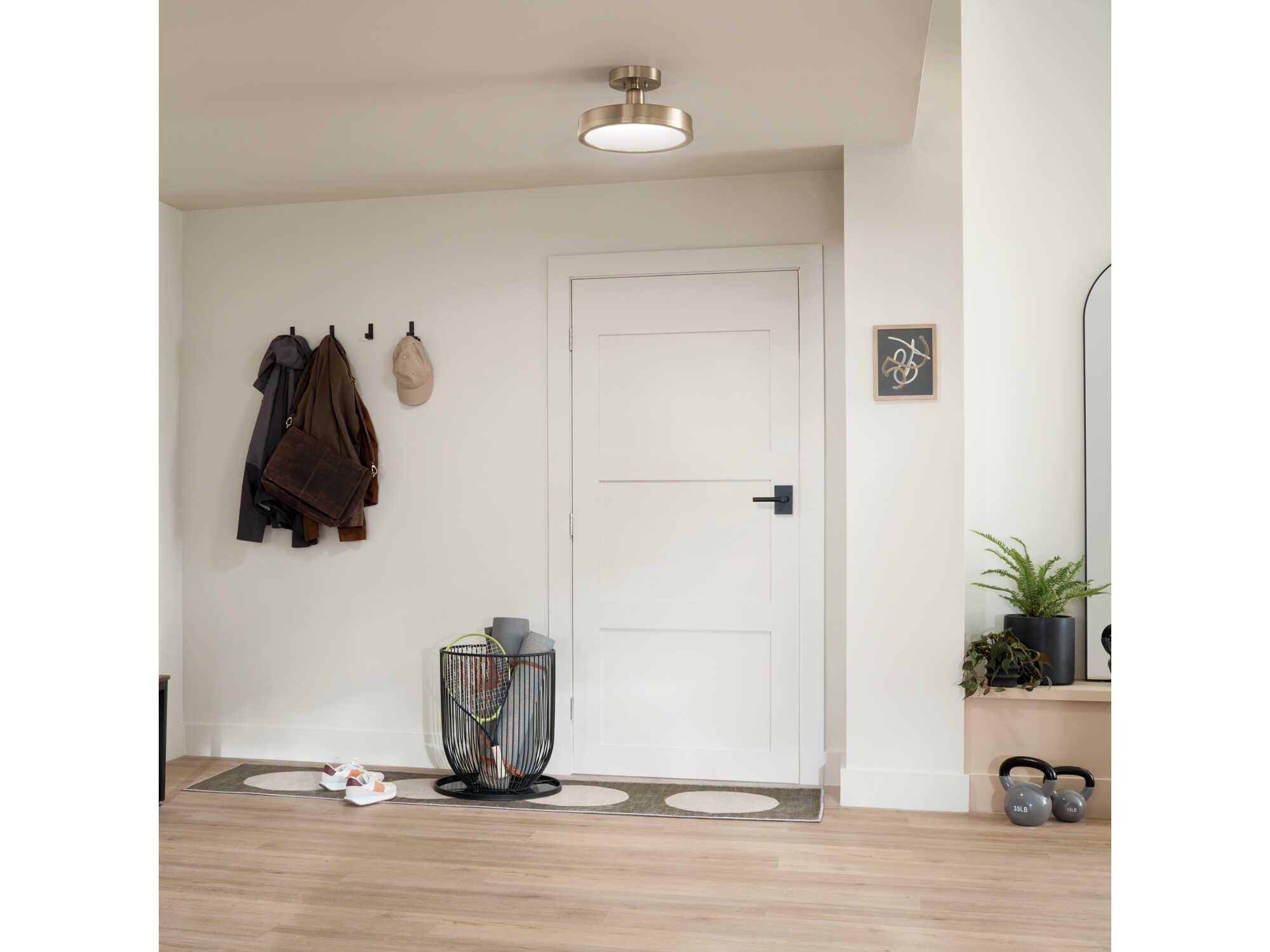 Kichler Riu 1-Light Champagne Bronze LED Semi Flush Mount