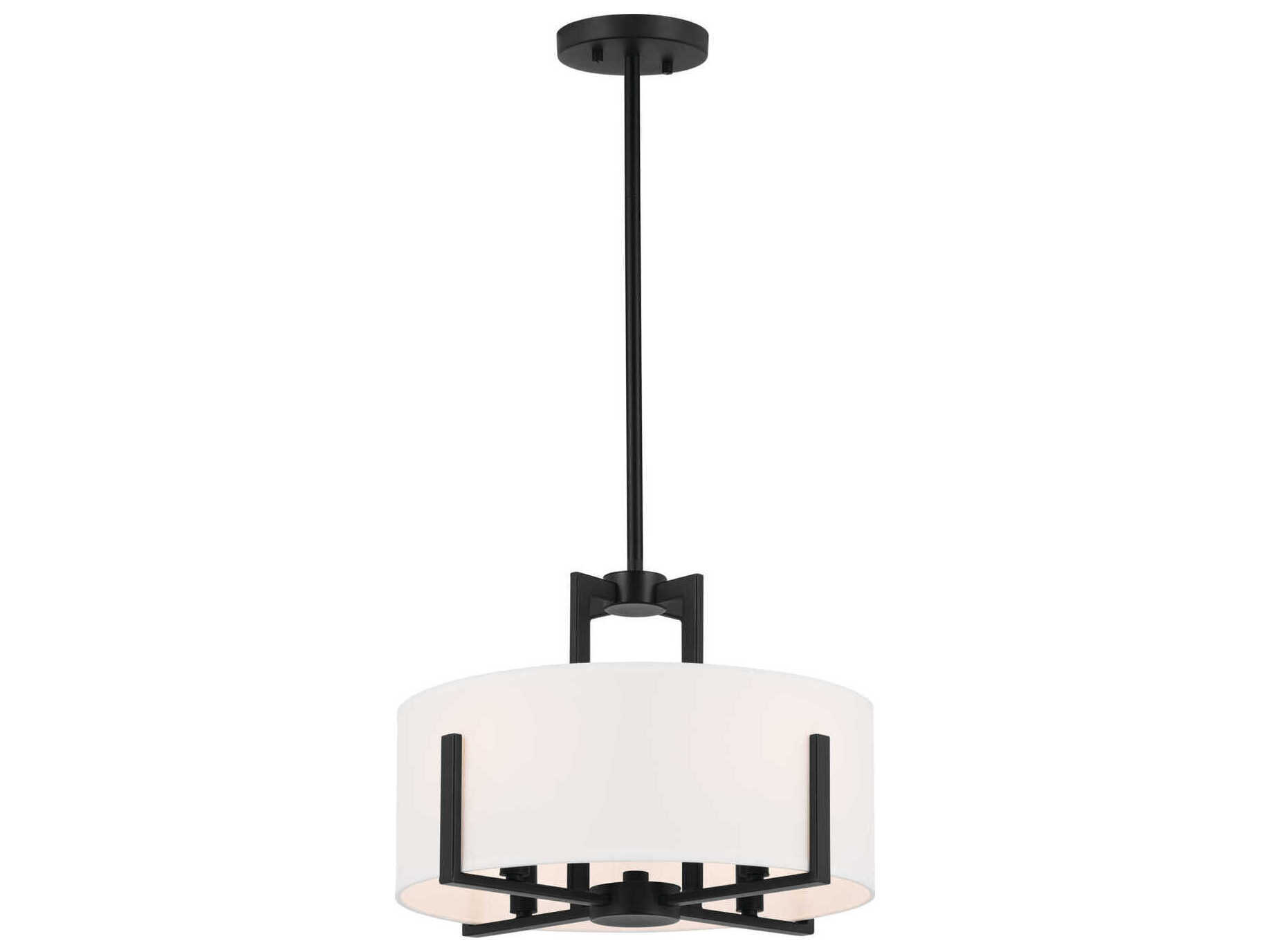 Kichler Malen 4-Light Black Drum Semi Flush Mount