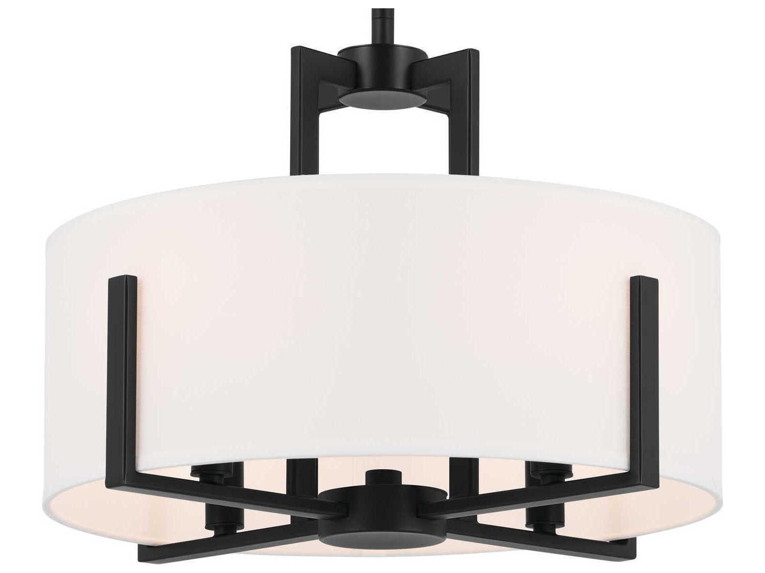 Kichler Malen 4-Light Black Drum Semi Flush Mount