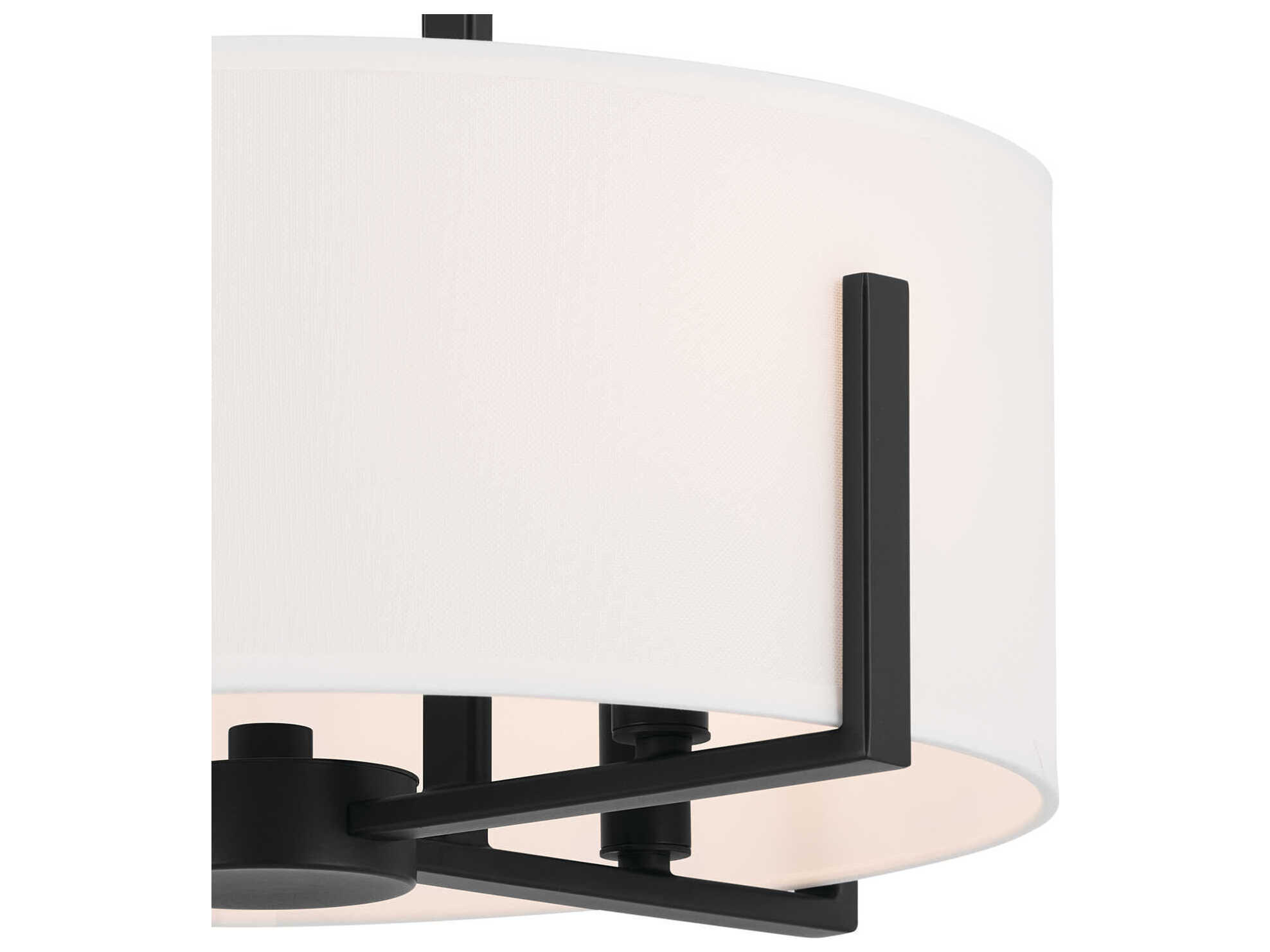 Kichler Malen 4-Light Black Drum Semi Flush Mount