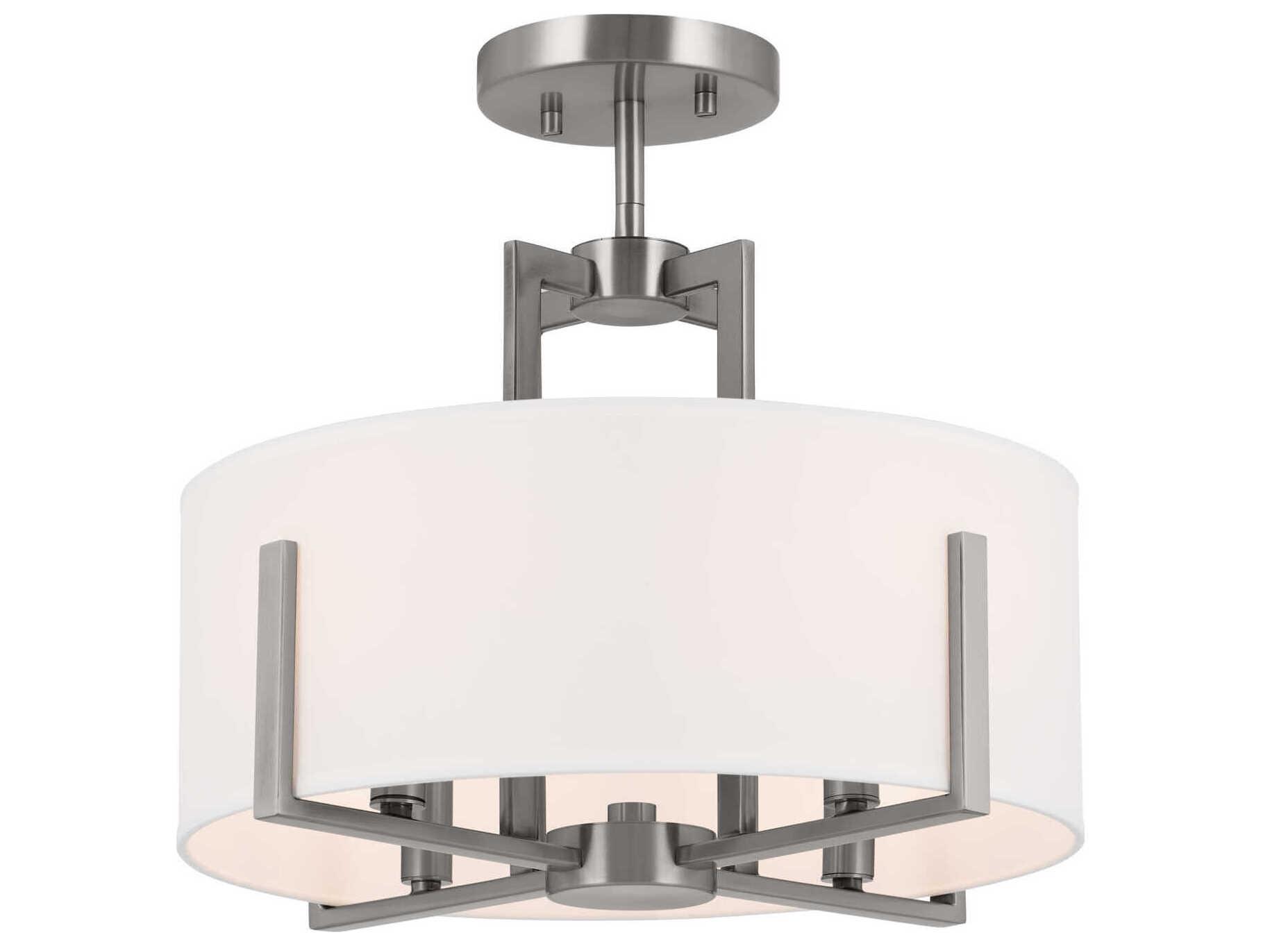 Kichler Malen 4-Light Classic Pewter Drum Semi Flush Mount