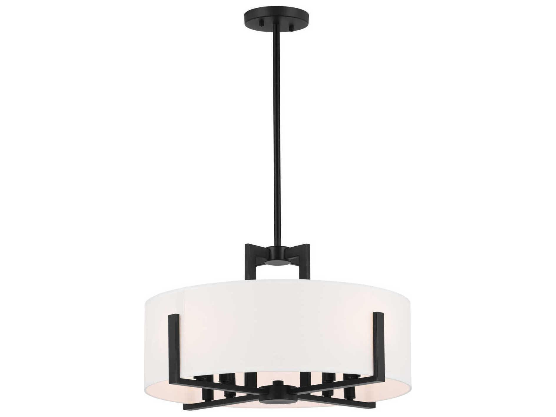 Kichler Malen 8-Light Black Drum Semi Flush Mount