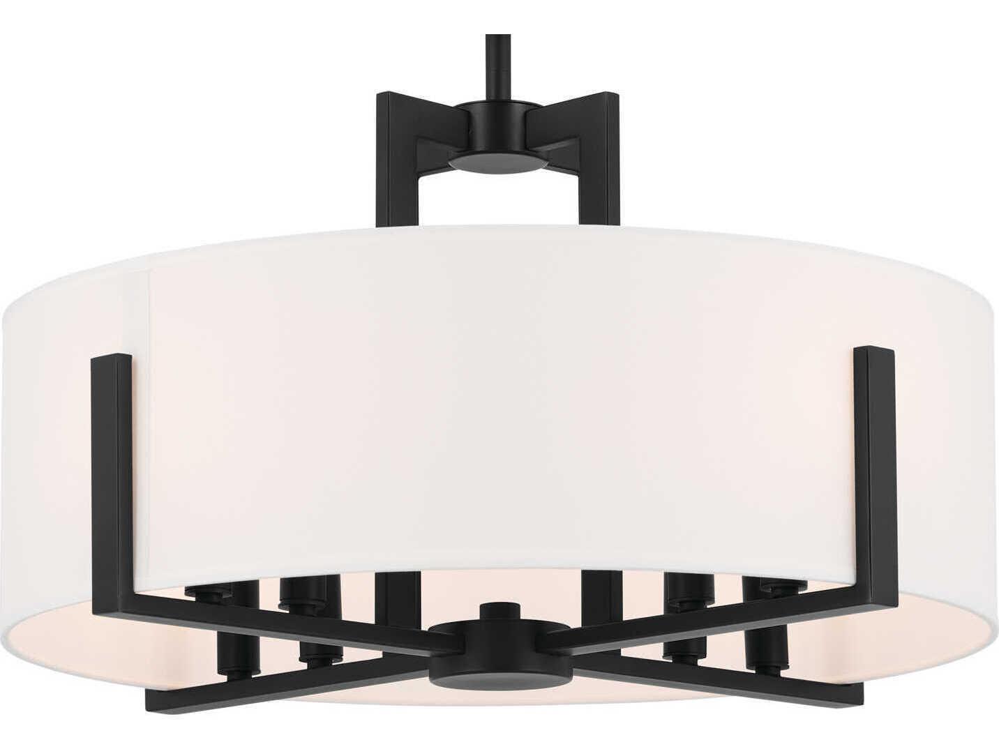 Kichler Malen 8-Light Black Drum Semi Flush Mount