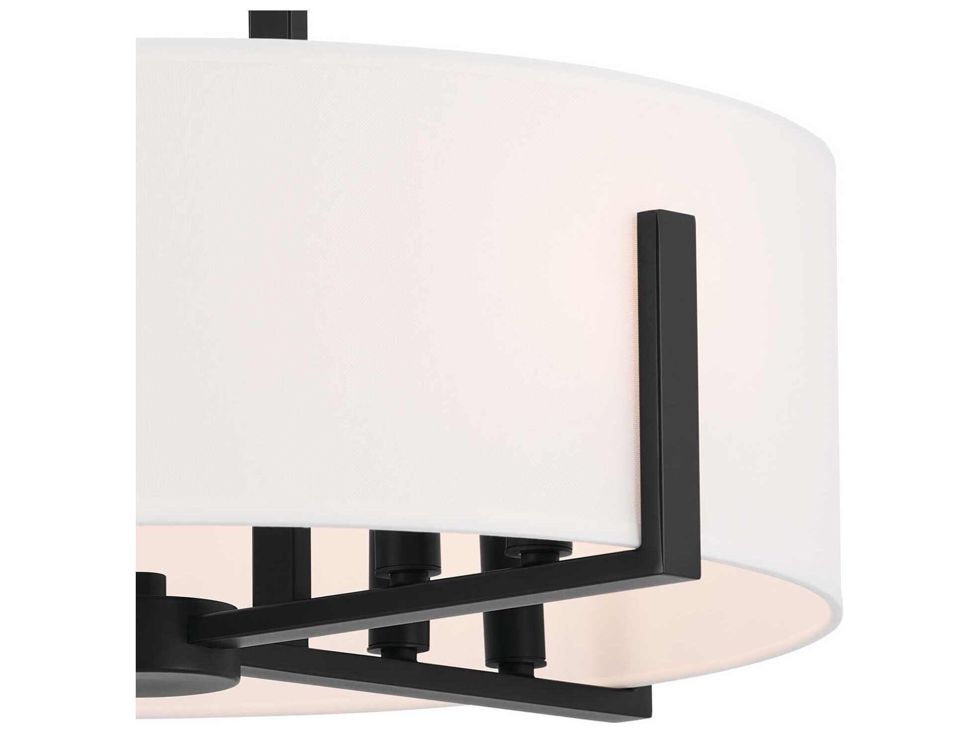 Kichler Malen 8-Light Black Drum Semi Flush Mount