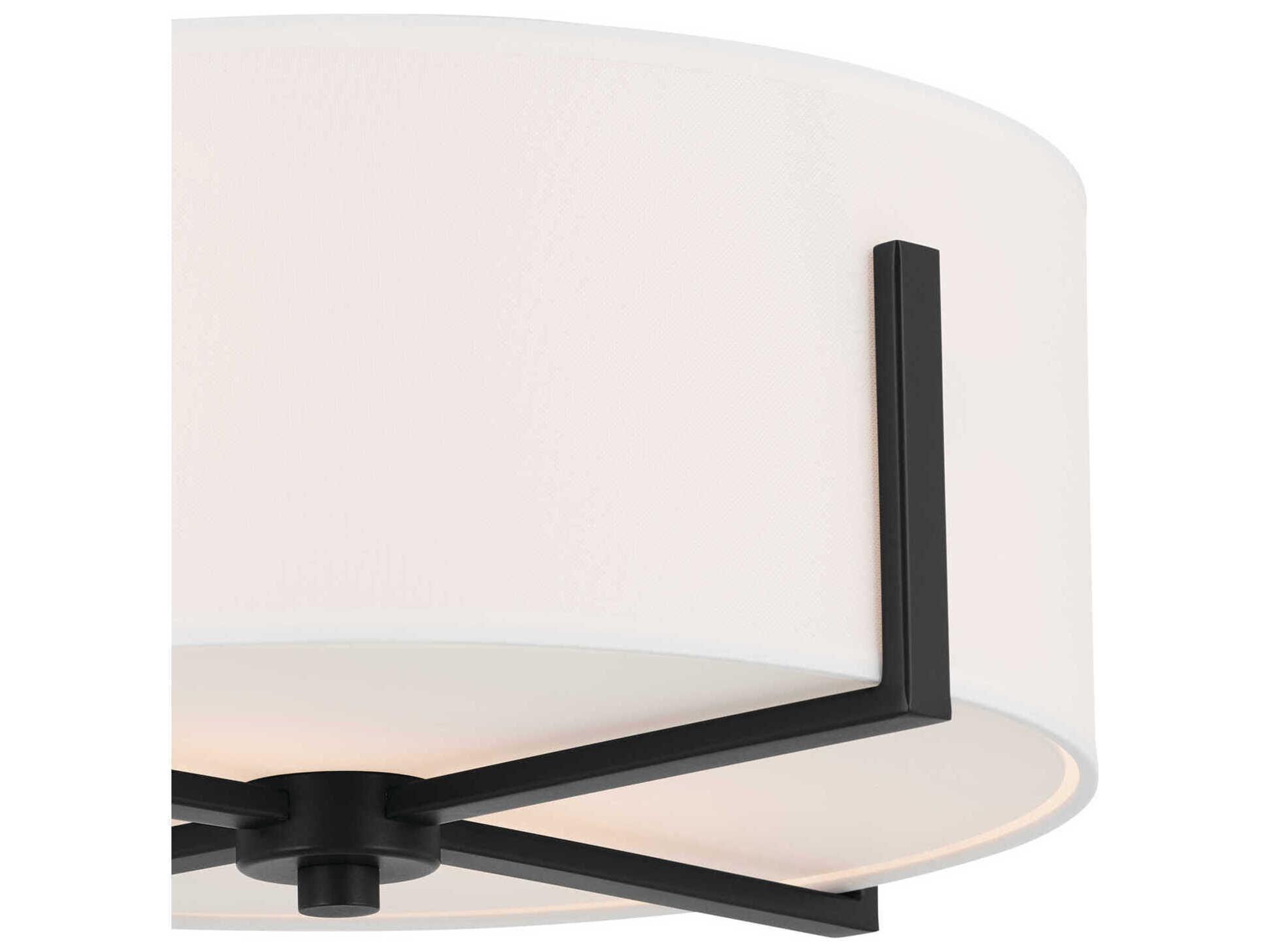 Kichler Malen 2-Light Black Drum Flush Mount