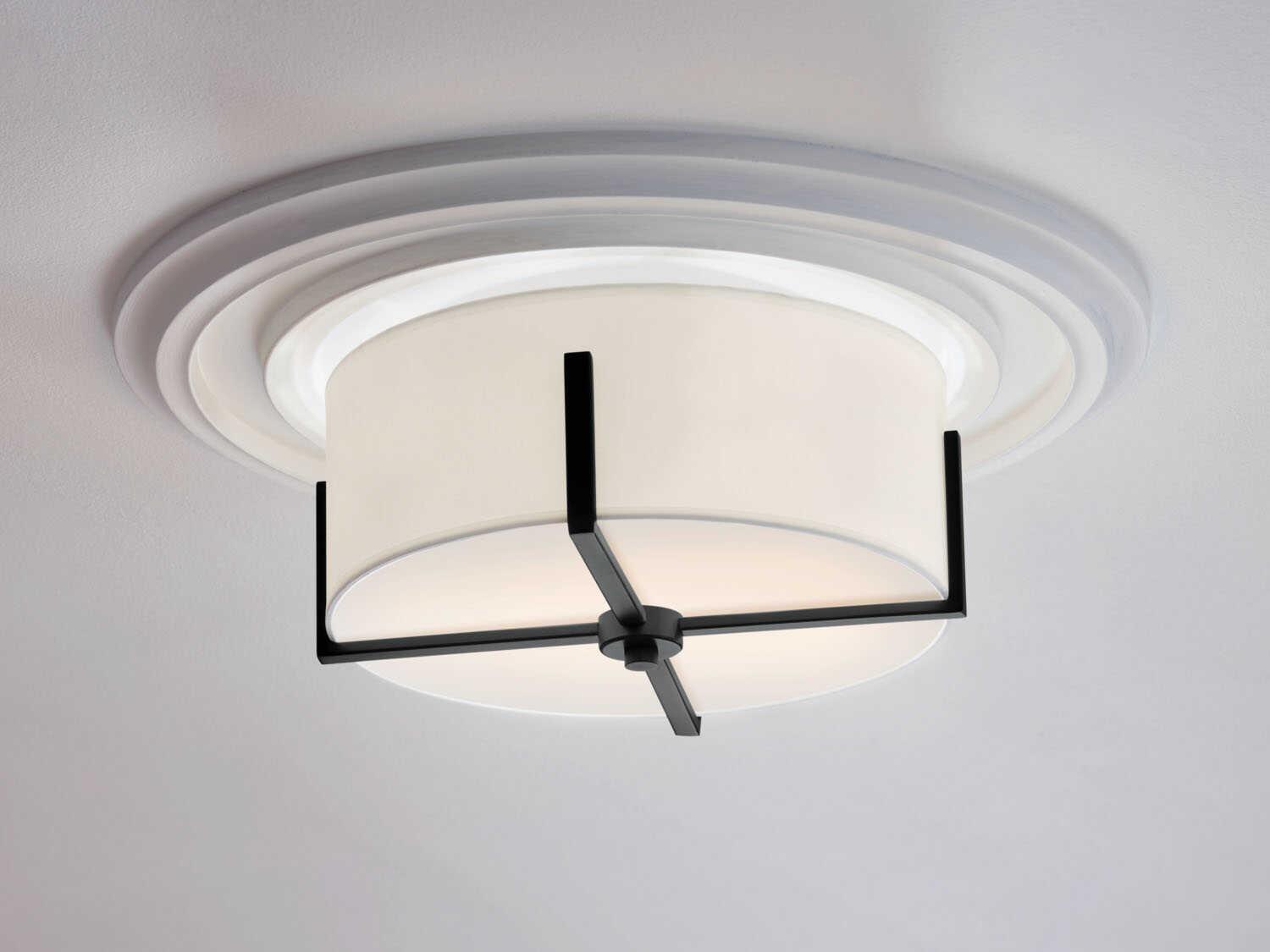 Kichler Malen 2-Light Black Drum Flush Mount