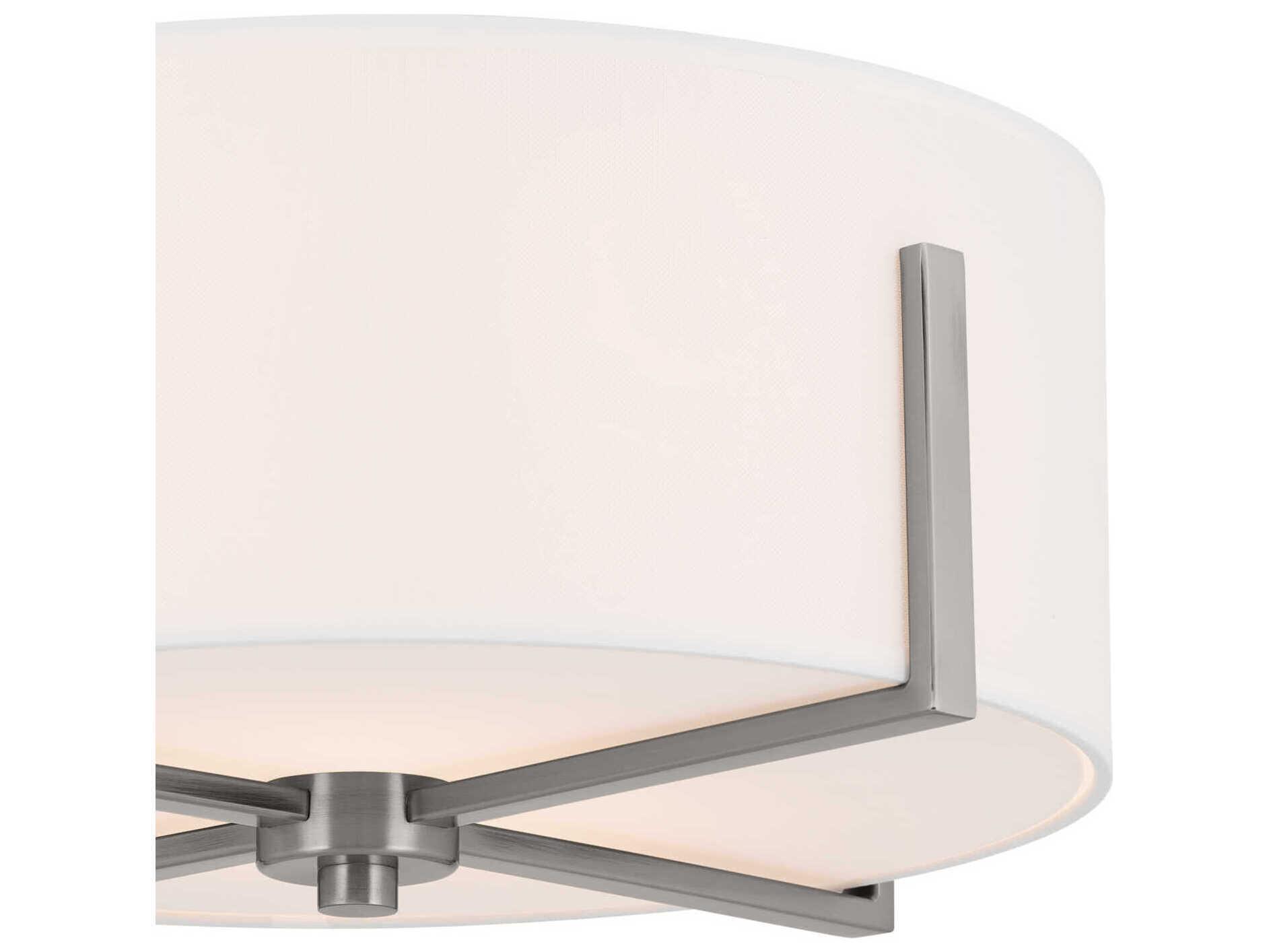 Kichler Malen 2-Light Classic Pewter Drum Flush Mount