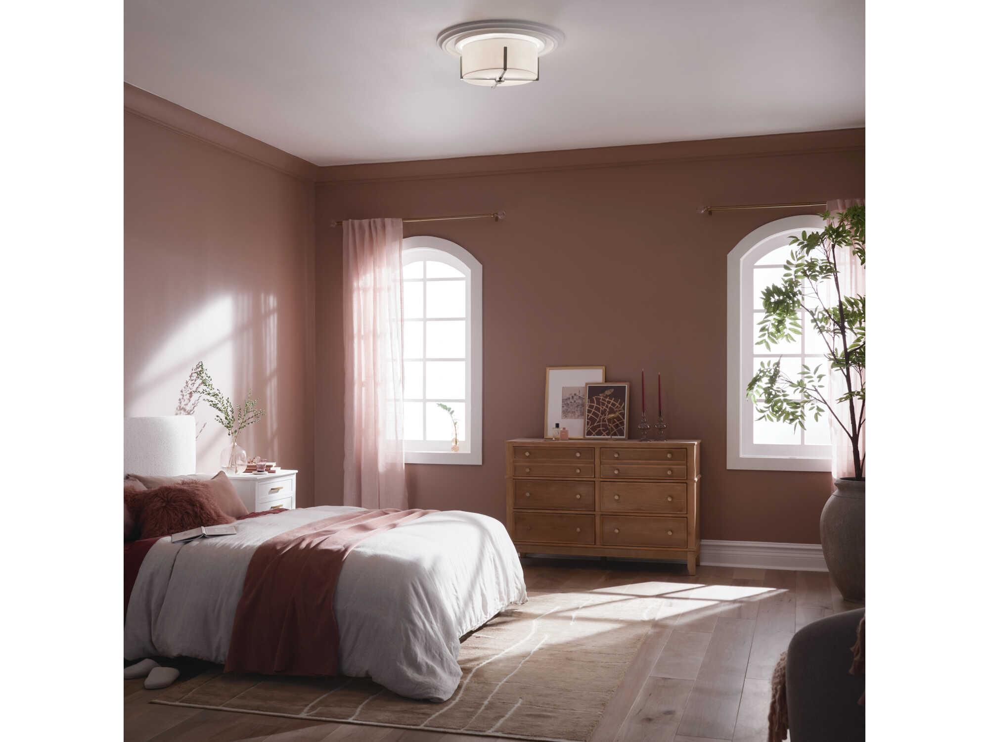 Kichler Malen 2-Light Classic Pewter Drum Flush Mount