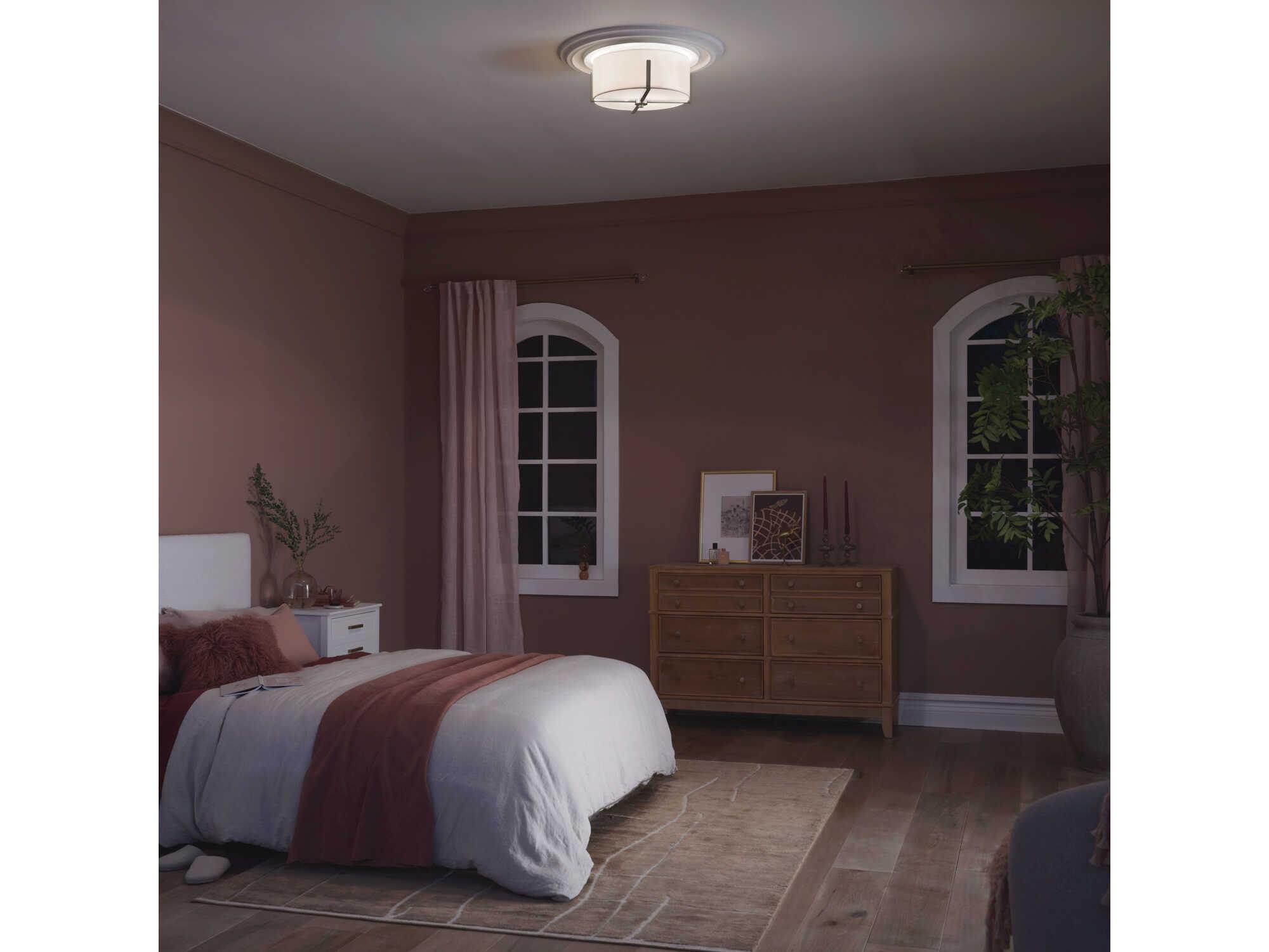 Kichler Malen 2-Light Classic Pewter Drum Flush Mount