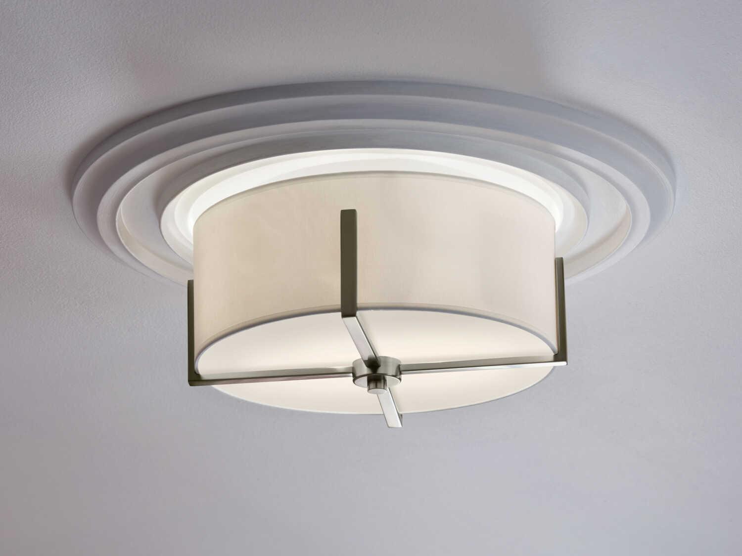 Kichler Malen 2-Light Classic Pewter Drum Flush Mount