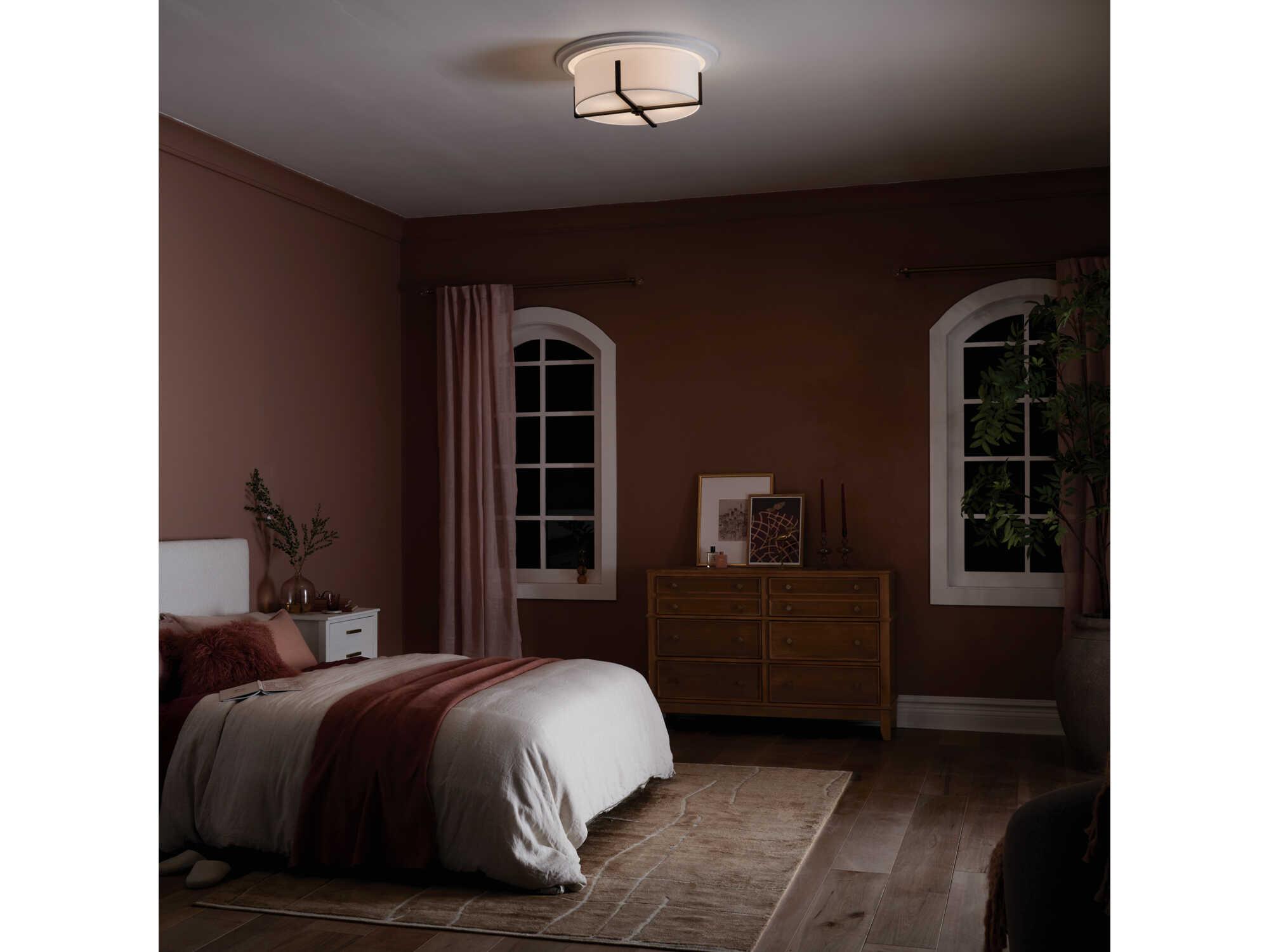 Kichler Malen 4-Light Black Drum Flush Mount