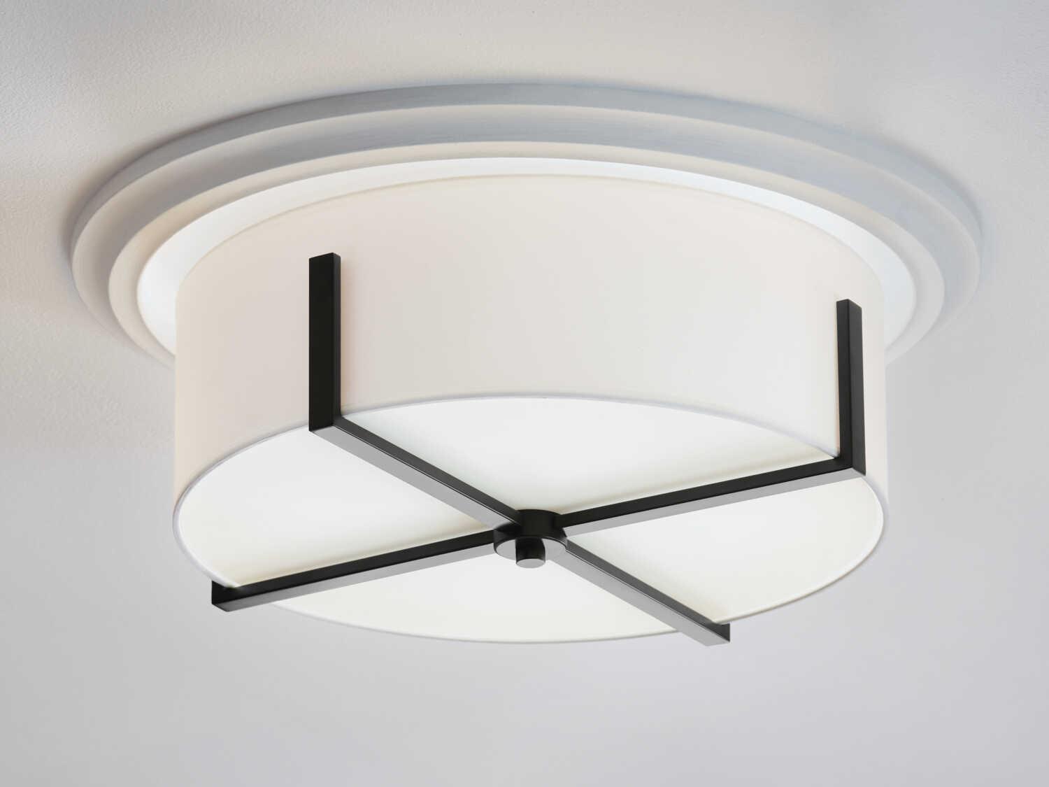 Kichler Malen 4-Light Black Drum Flush Mount