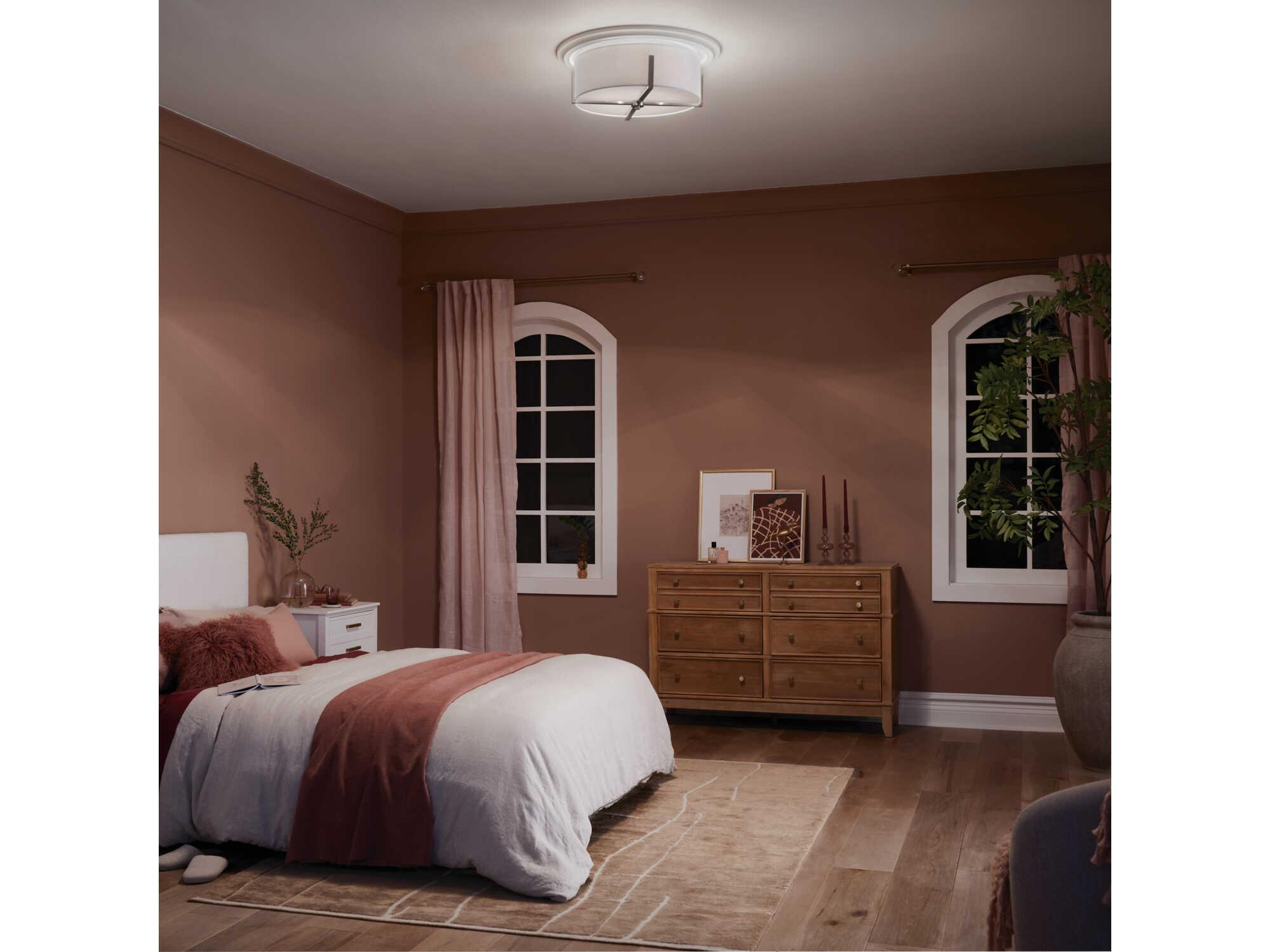 Kichler Malen 4-Light Classic Pewter Drum Flush Mount