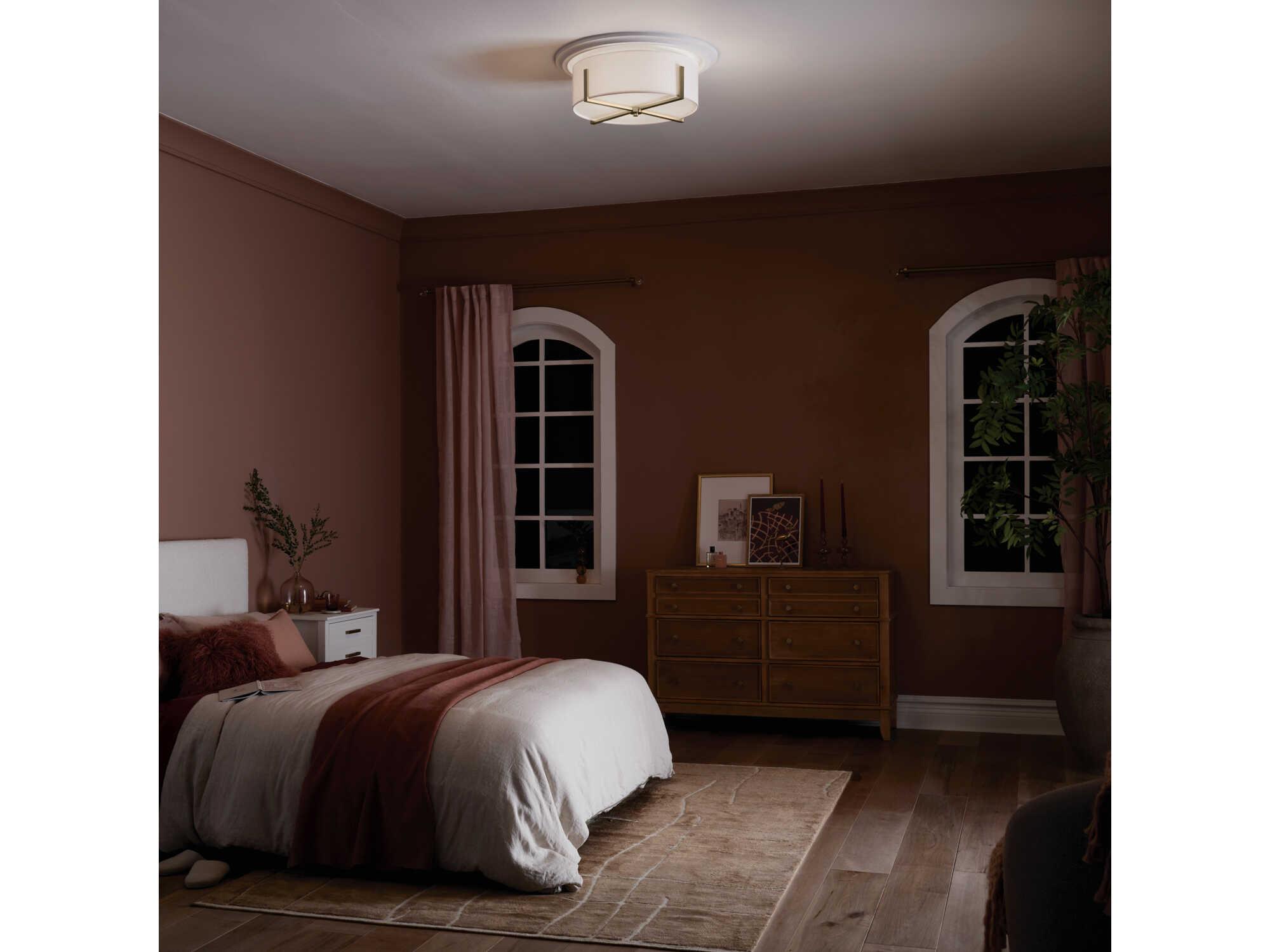 Kichler Malen 4-Light Champagne Bronze Drum Flush Mount