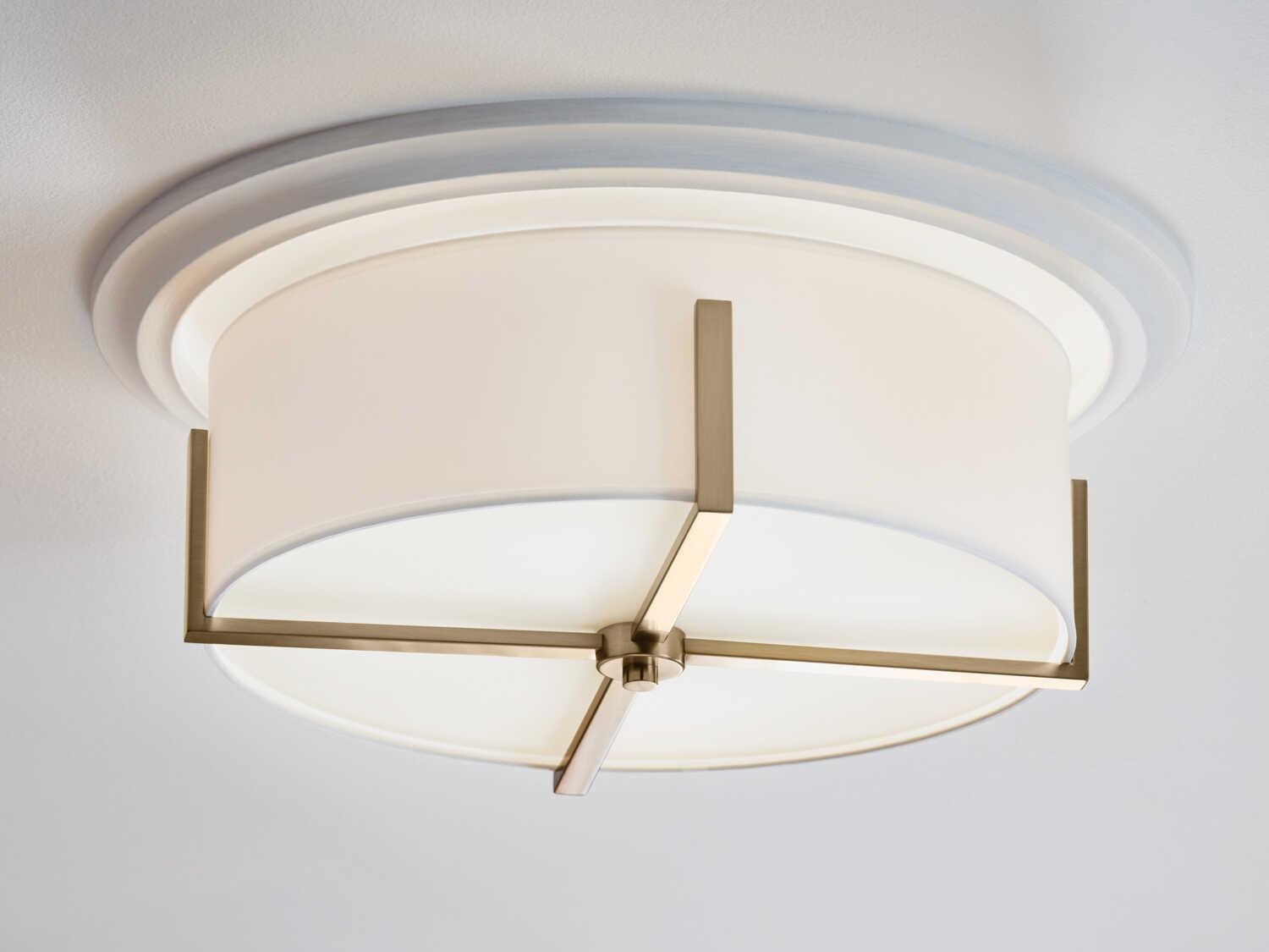 Kichler Malen 4-Light Champagne Bronze Drum Flush Mount