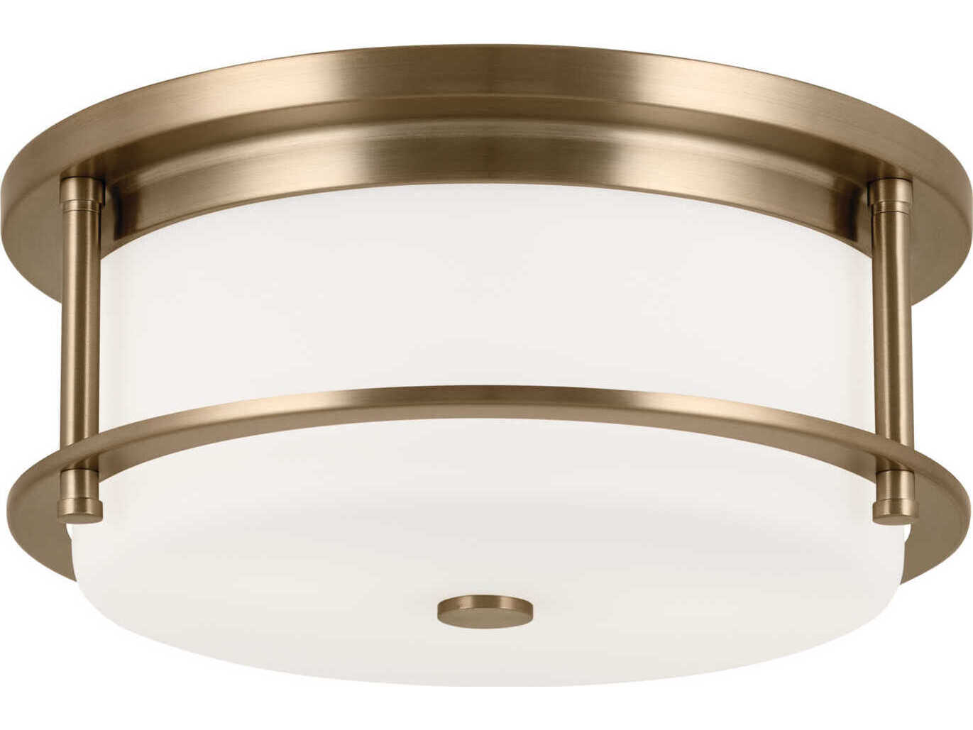 Kichler Brit 2-Light Champagne Bronze Glass Drum Flush Mount