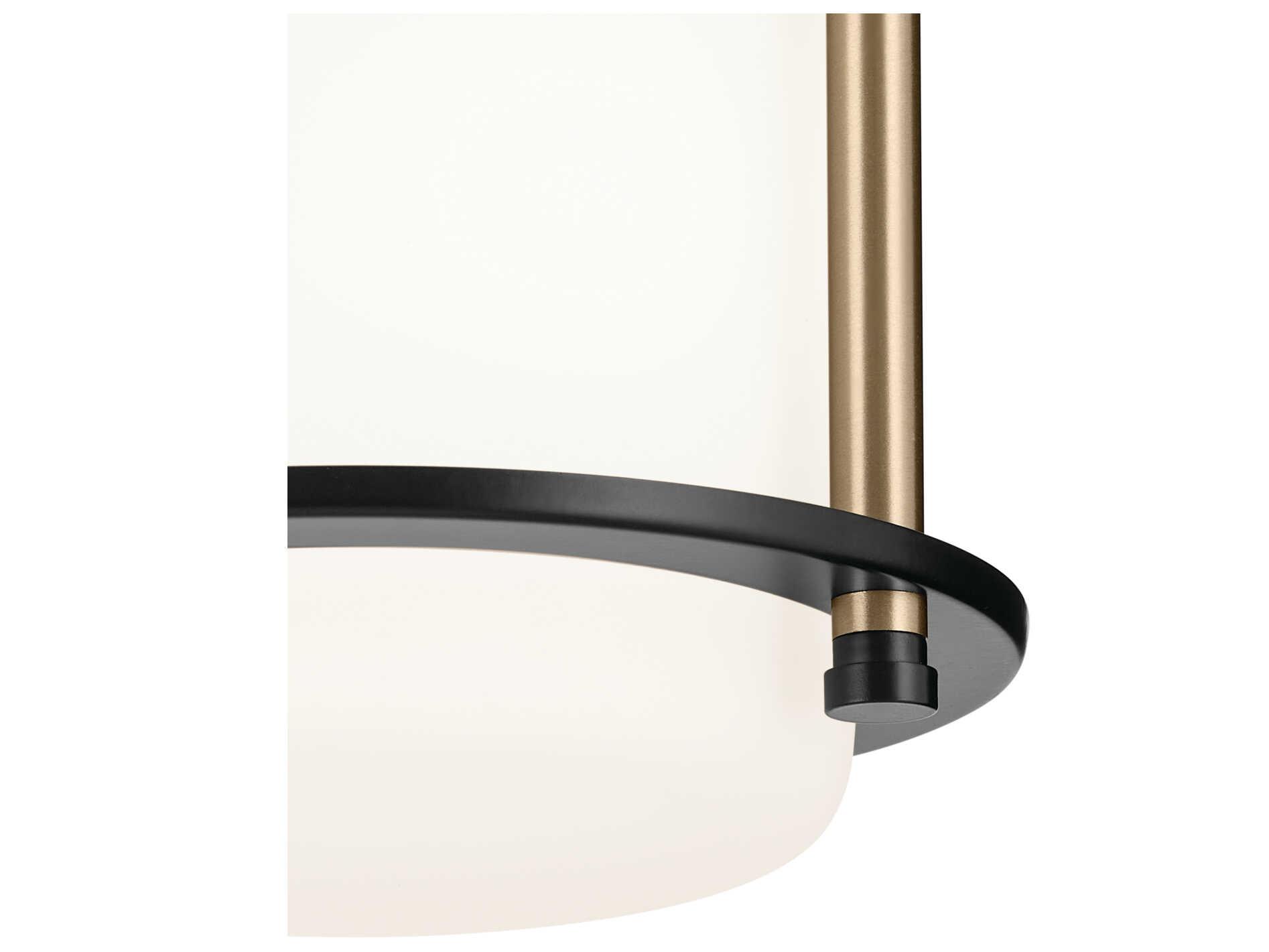 Kichler Brit 1-Light Black Glass Cylinder Flush Mount