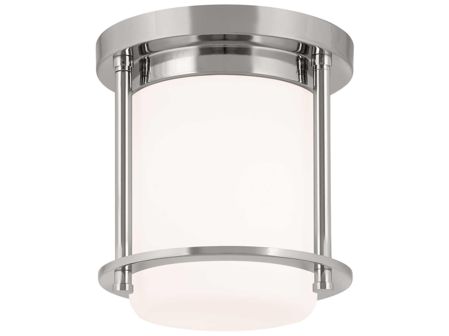 Kichler Brit 1-Light Polished Nickel Glass Cylinder Flush Mount