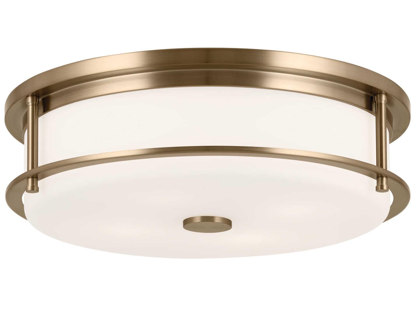 Kichler Brit 4-Light Champagne Bronze Glass Drum Flush Mount