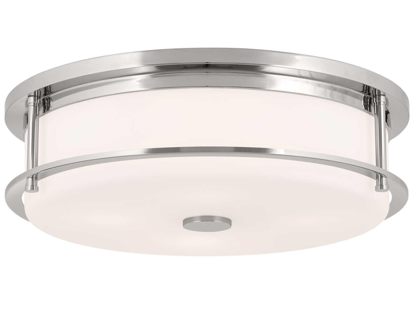 Kichler Brit 4-Light Polished Nickel Glass Drum Flush Mount